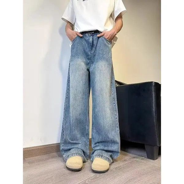 Japanese Brand Yura American retro blue washed distressed straight jeans Size US 32 / EU 48 - 7 Thumbnail