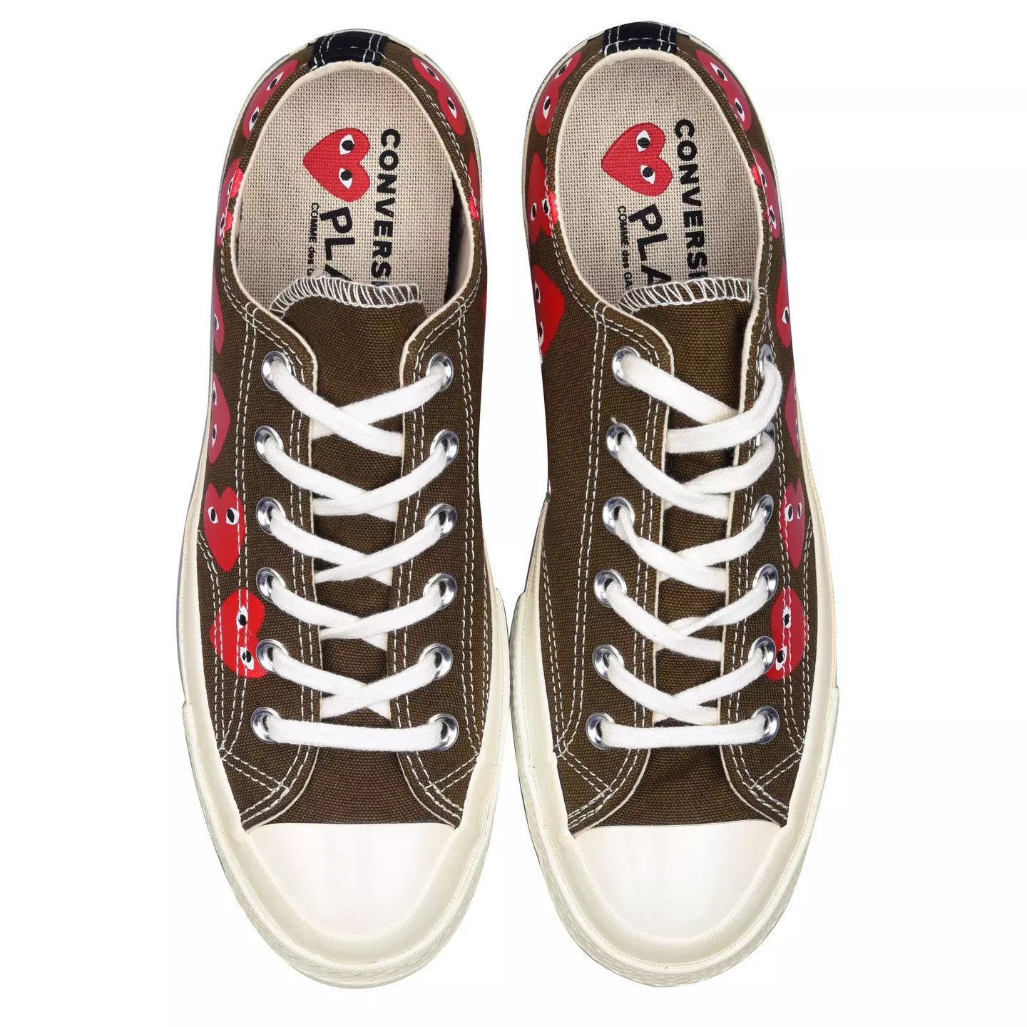Comme des Garcons PLAY × Converse o1g2r1mq0426 Chuck Taylor Low Top Trainers in Khaki Size US 5 / EU 37 - 6 Thumbnail