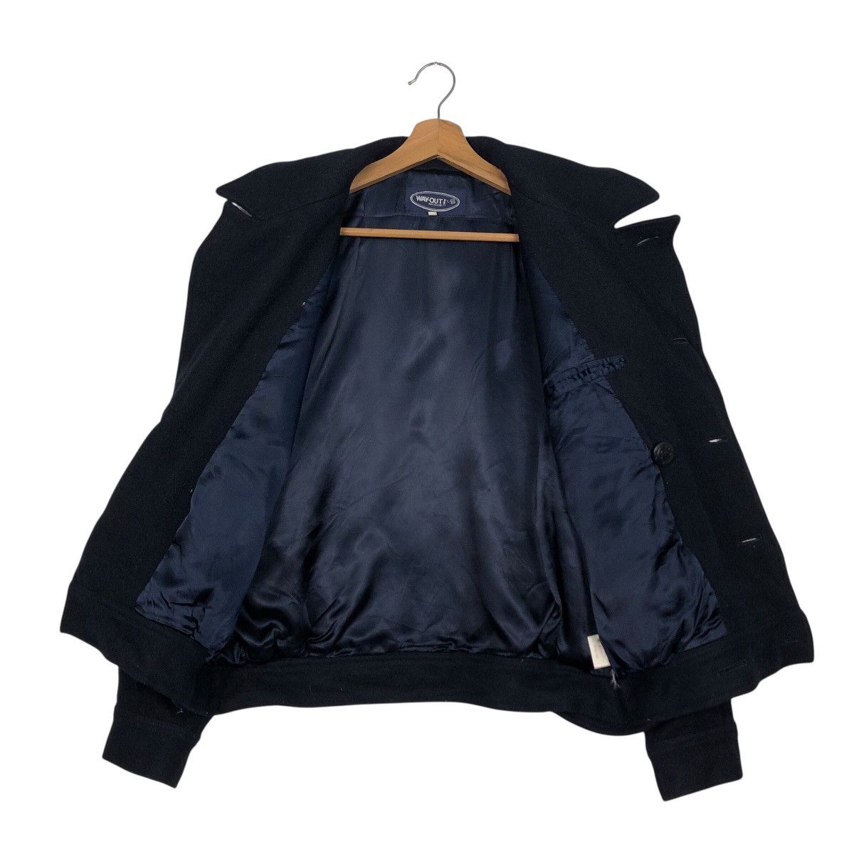Japanese Brand × Vintage 📌Rich Blue Vintage Wool Bomber Jacket Way Out Double Breast Size US M / EU 48-50 / 2 - 14 Thumbnail