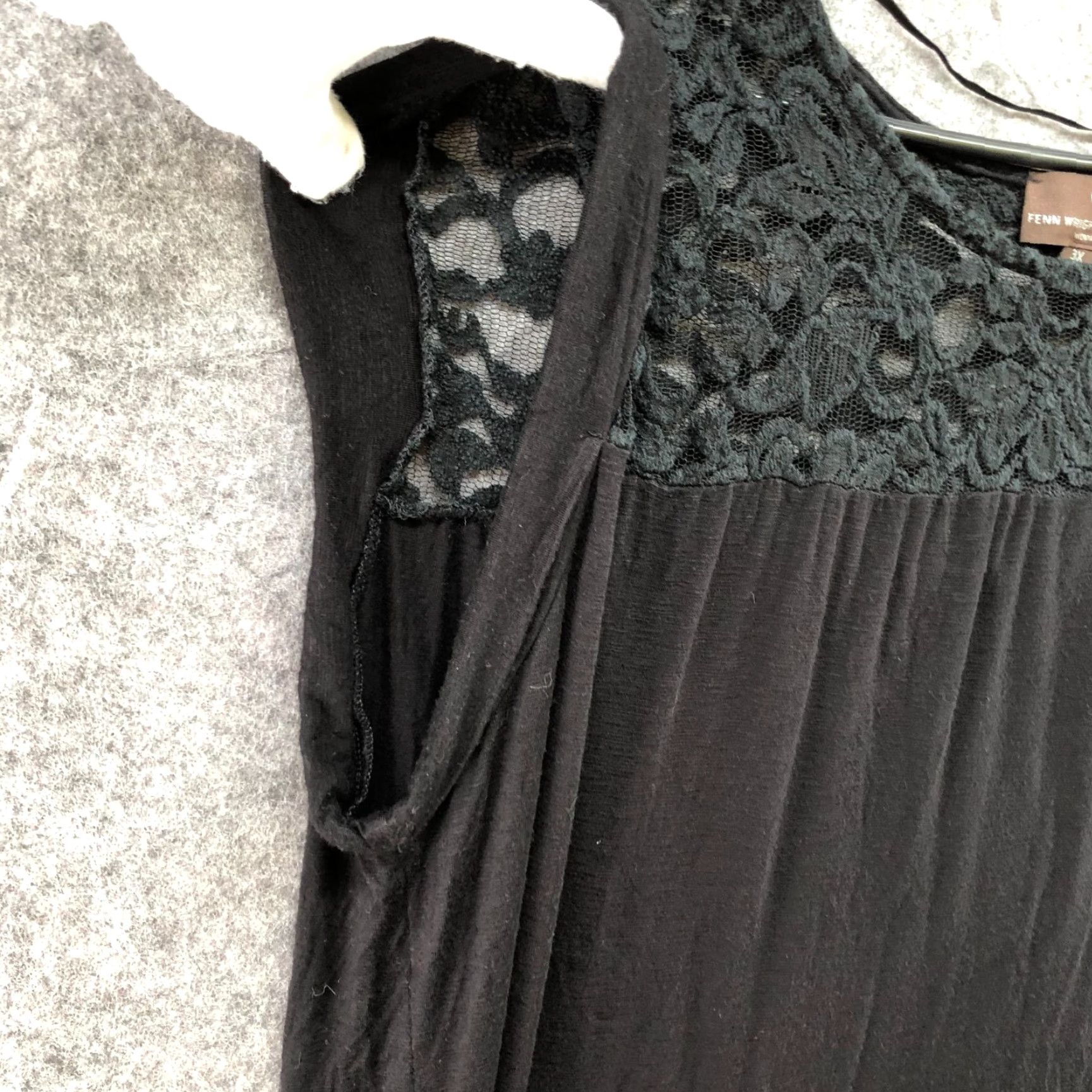 Vintage Fenn Wright Manson Top Adult 3X Black Lace Jersey Knit Short Sleeve Sleeveless Classic Womens Size XXL / US 16-18 / IT 52-54 - 6 Thumbnail