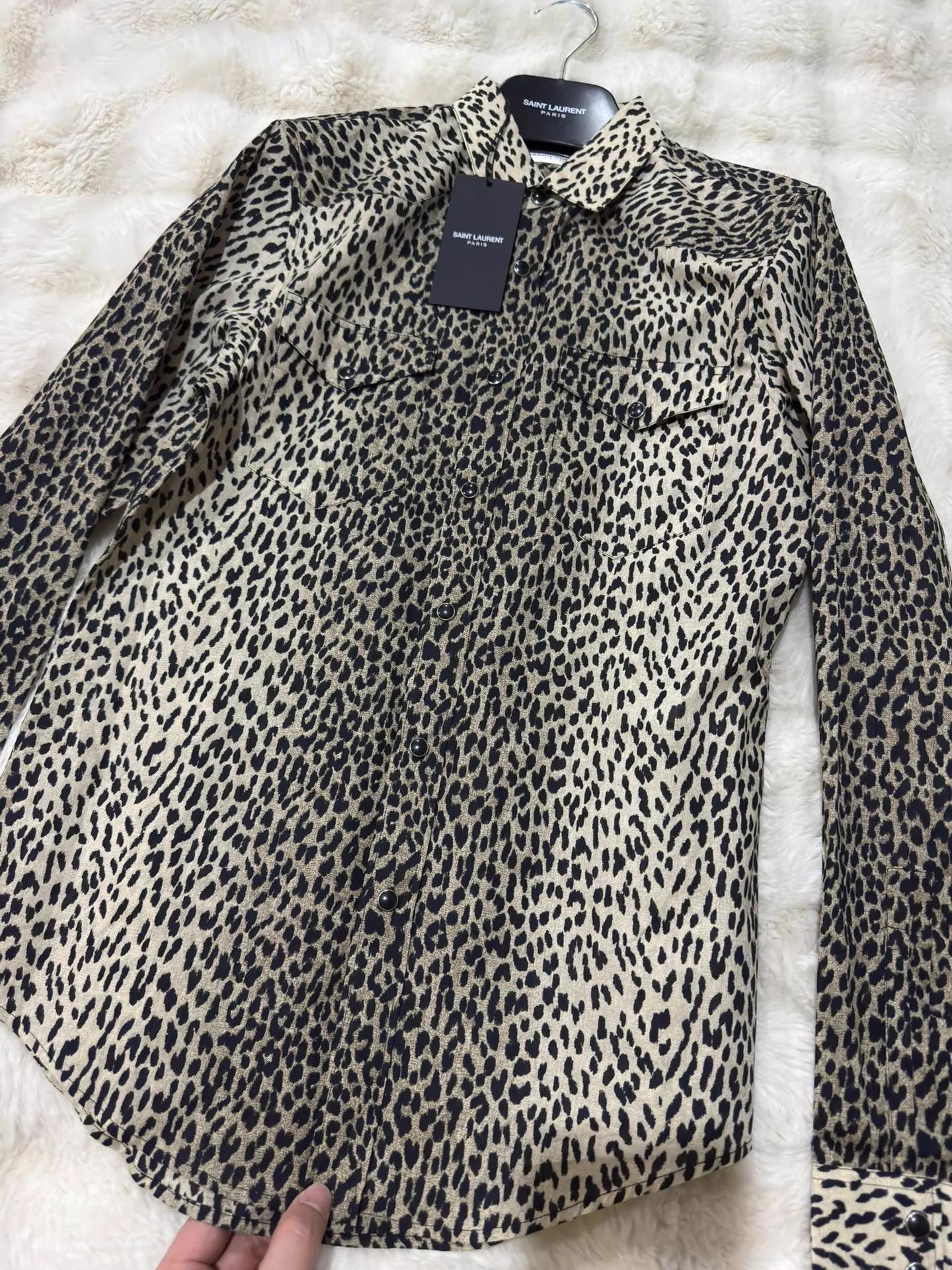Saint Laurent Paris SAINT LAURENT Hedi Rare Leopard Gem Button Shirt 37 Size US XS / EU 42 / 0 - 3 Thumbnail