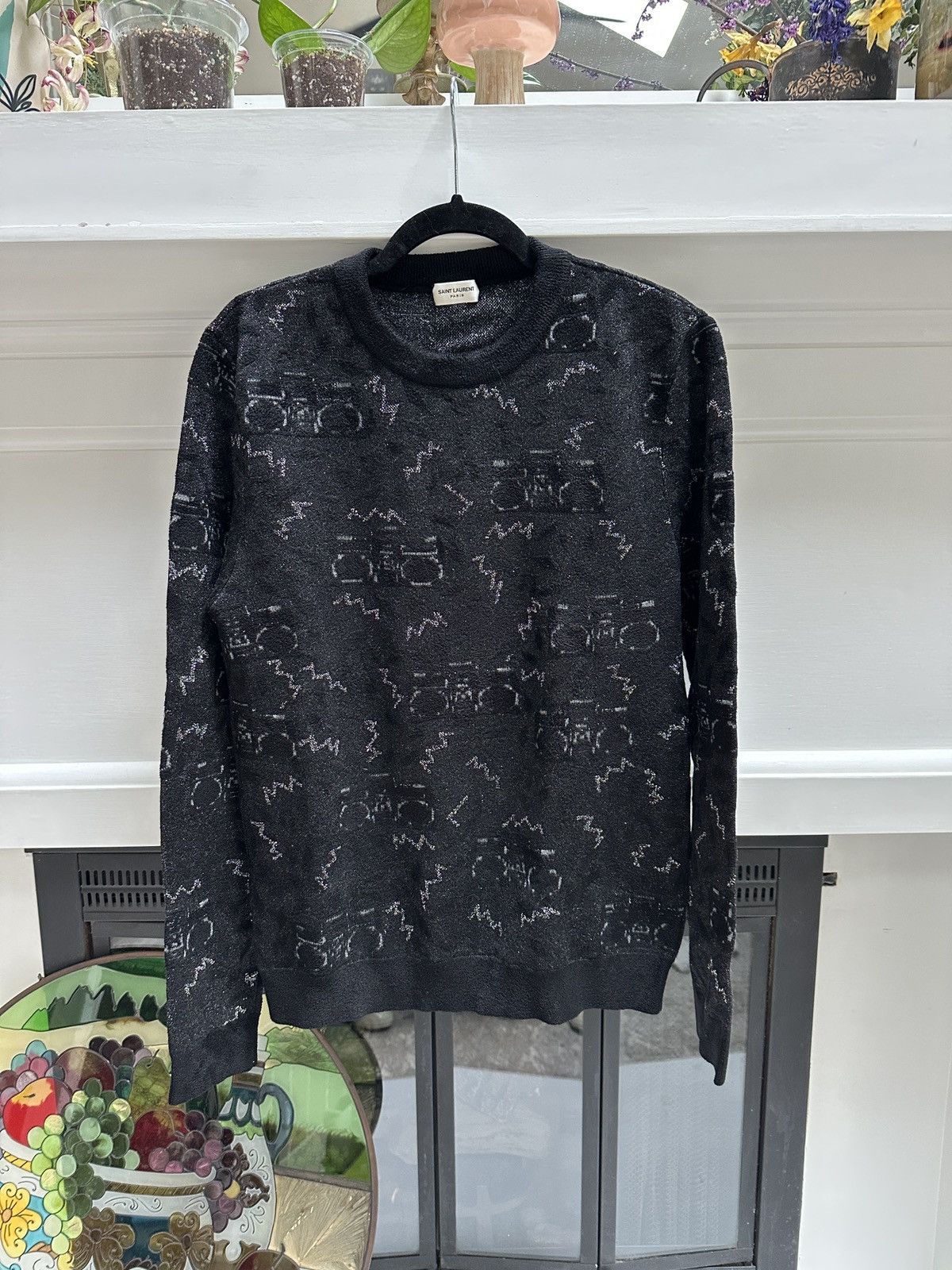 Saint Laurent Paris Lurex Glitter Radio Sweater Size US S / EU 44-46 / 1 - 1 Thumbnail