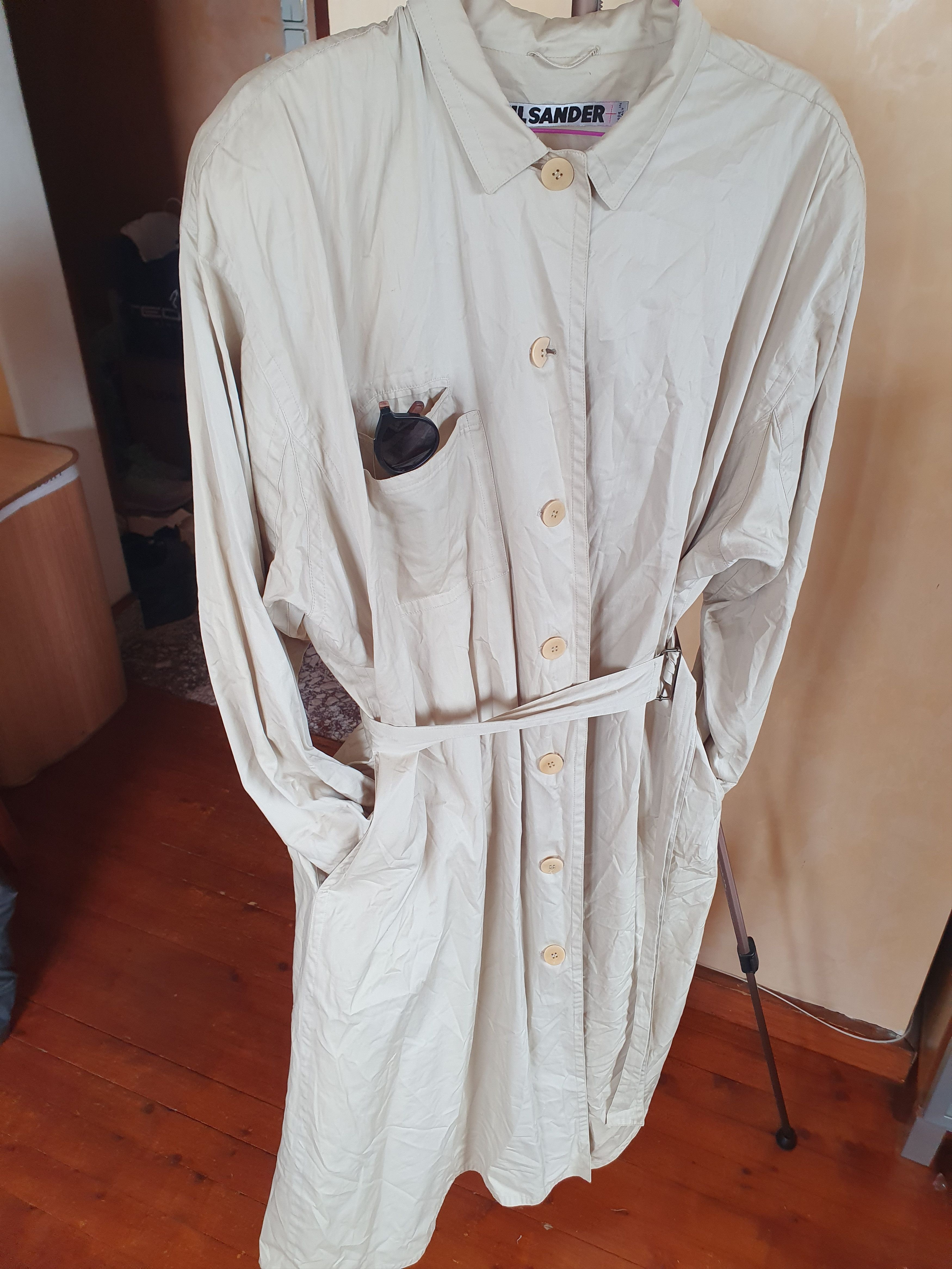 Image of Hype x Jil Sander Vintage Trench Coat Workwear-Ask Chest Pocket XL in Beige, Men's