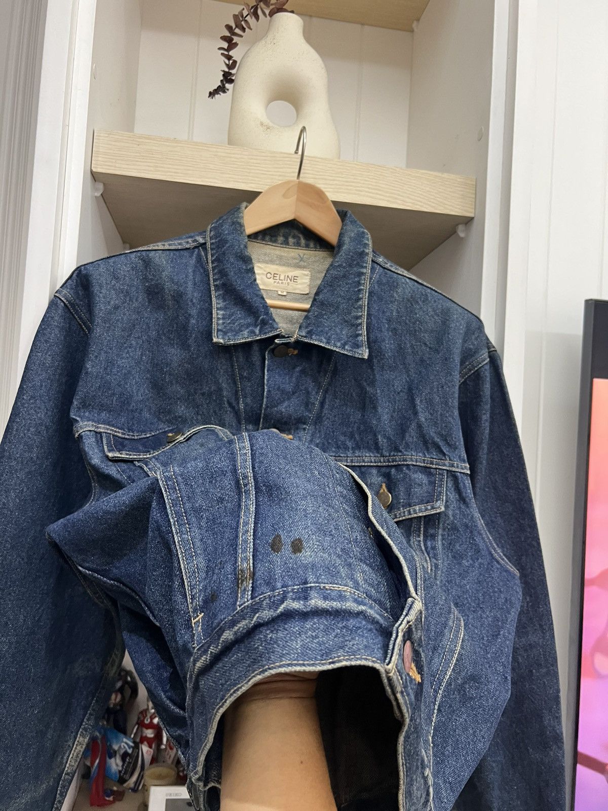 Celine × Designer CELINE DENIM TRUCKER JACKET Size US M / EU 48-50 / 2 - 7 Thumbnail