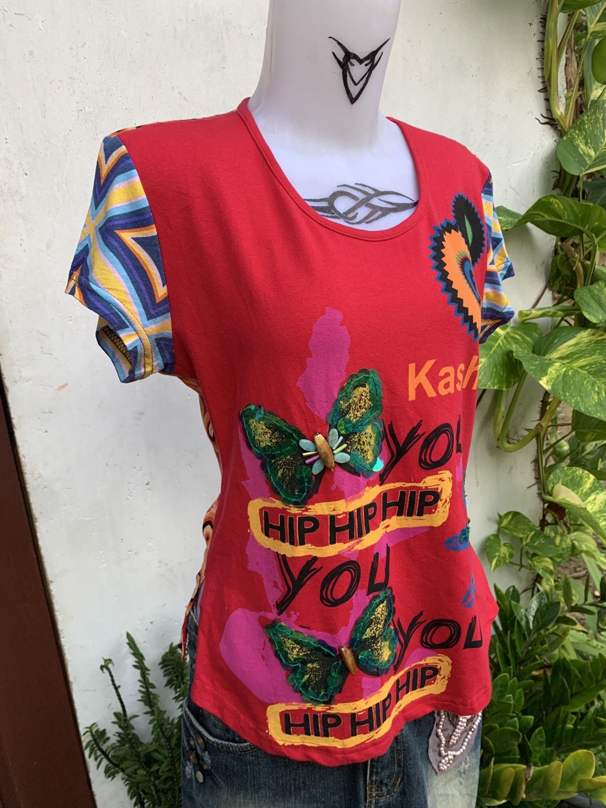 Other y2k Kashitu Butterflies Psychedelic Sequin Beady Top Size S / US 4 / IT 40 - 2 Thumbnail