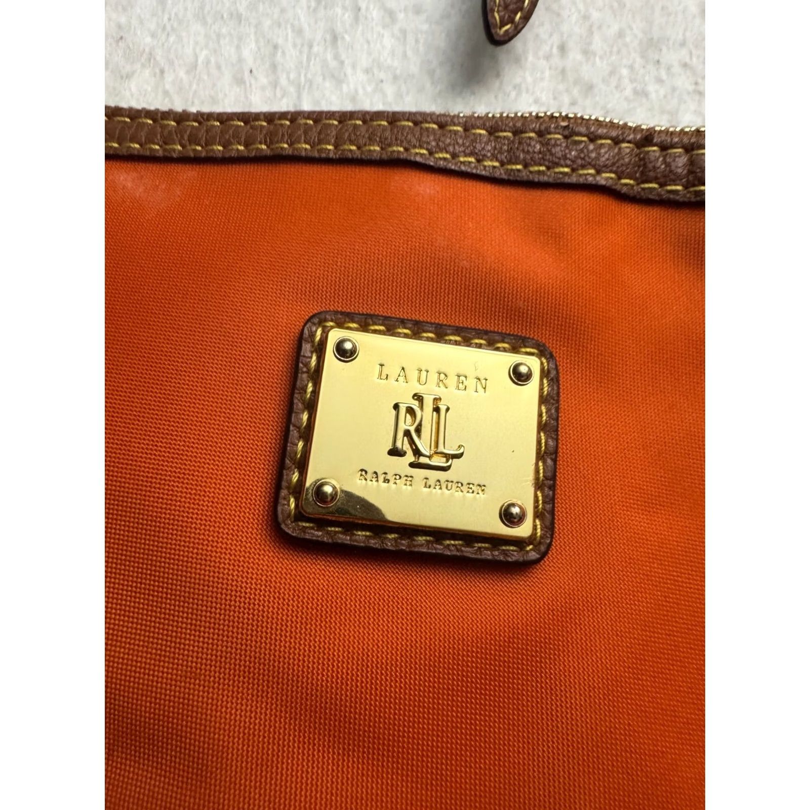 Ralph Lauren VINTAGE Lauren Ralph Purse Womens Small Crescent Bag Orange Pouch Zip Strap Crossbody Size ONE SIZE - 2 Thumbnail