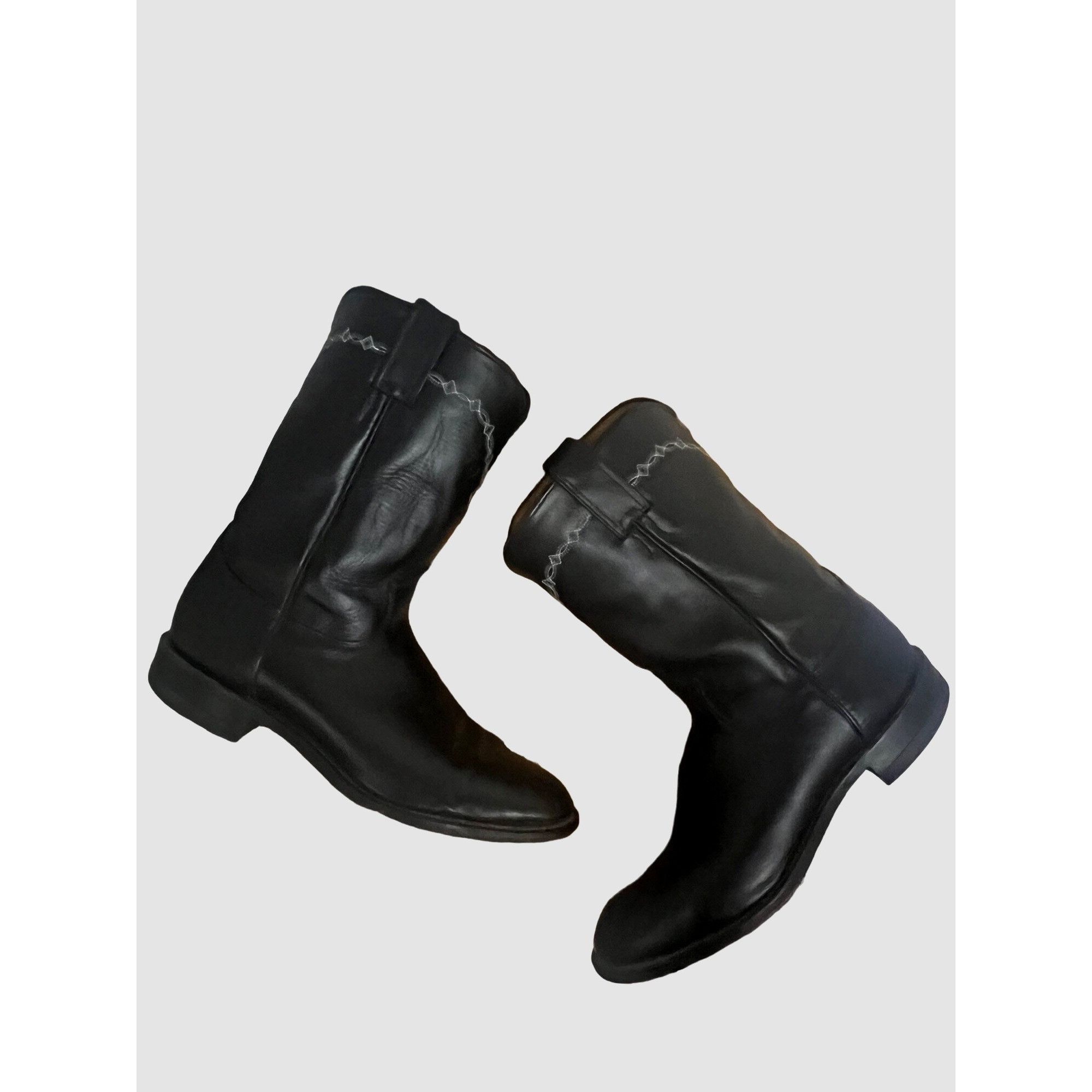 Justin Justin Brock Roper Mens Western Cowboy Boots US 9.5 Black Le Size US 9.5 / EU 42-43 - 9 Thumbnail