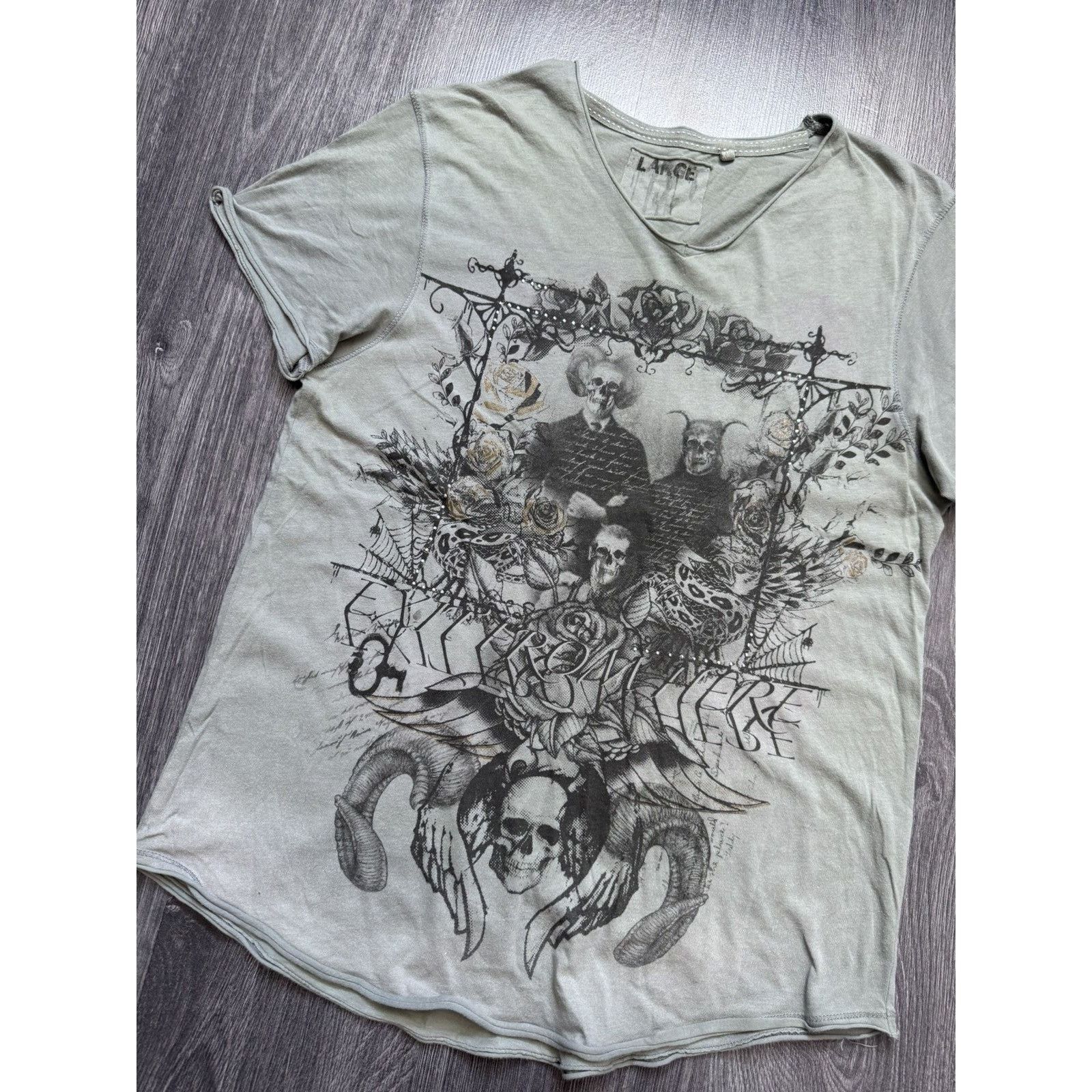 Japanese Brand Y2K Scull Print Demonic Avantgarde vintage t-shirt Size US L / EU 52-54 / 3 - 2 Thumbnail
