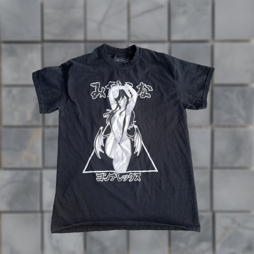 Vintage Lewd Complex Anime T-Shirt Black M Adult Mens 18.5x25.5 Regular Size US M / EU 48-50 / 2 - 1 Thumbnail