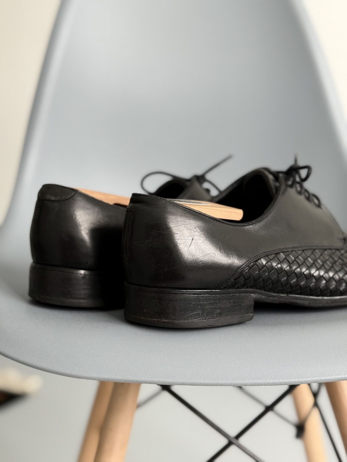 Dolce & Gabbana Dolce & Gabbana Intrecciato Woven Leather Derby Shoes Black Size US 10 / EU 43 - 11 Thumbnail