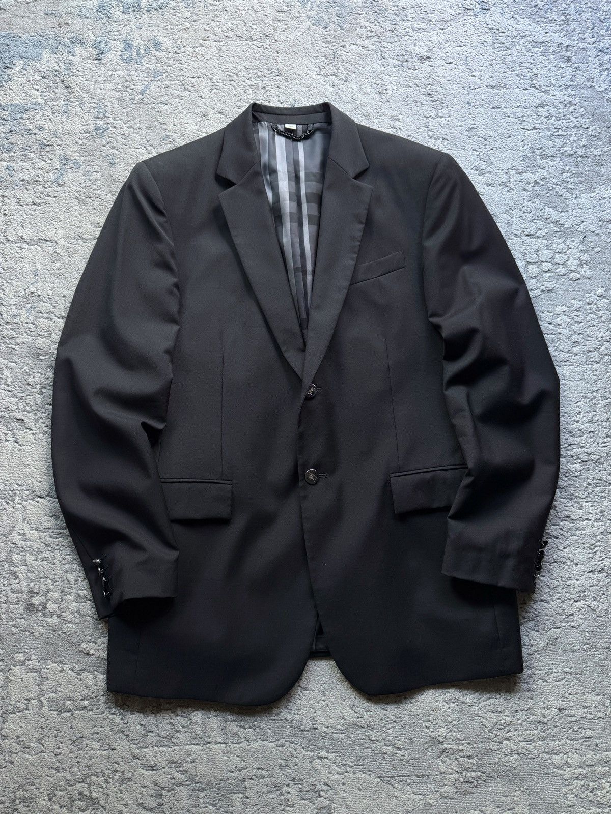 Burberry Burberry Black Wool Blazer Jacket Size 52R Size 52R - 1 Thumbnail
