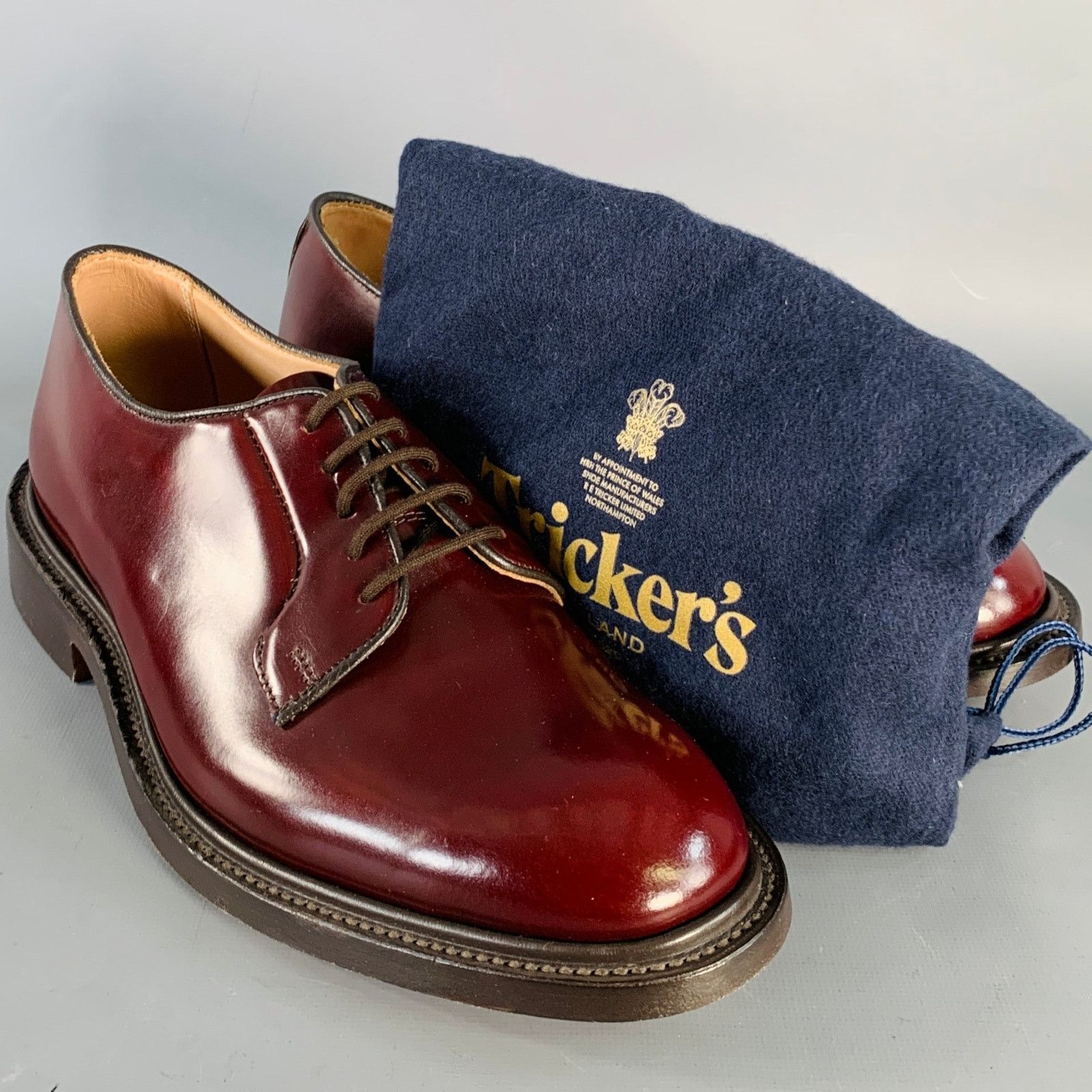 Tricker's TRICKER'S LONDON Bookbinder Leather Derby Lace-Up Shoes Size US 8 / EU 41 - 9 Thumbnail