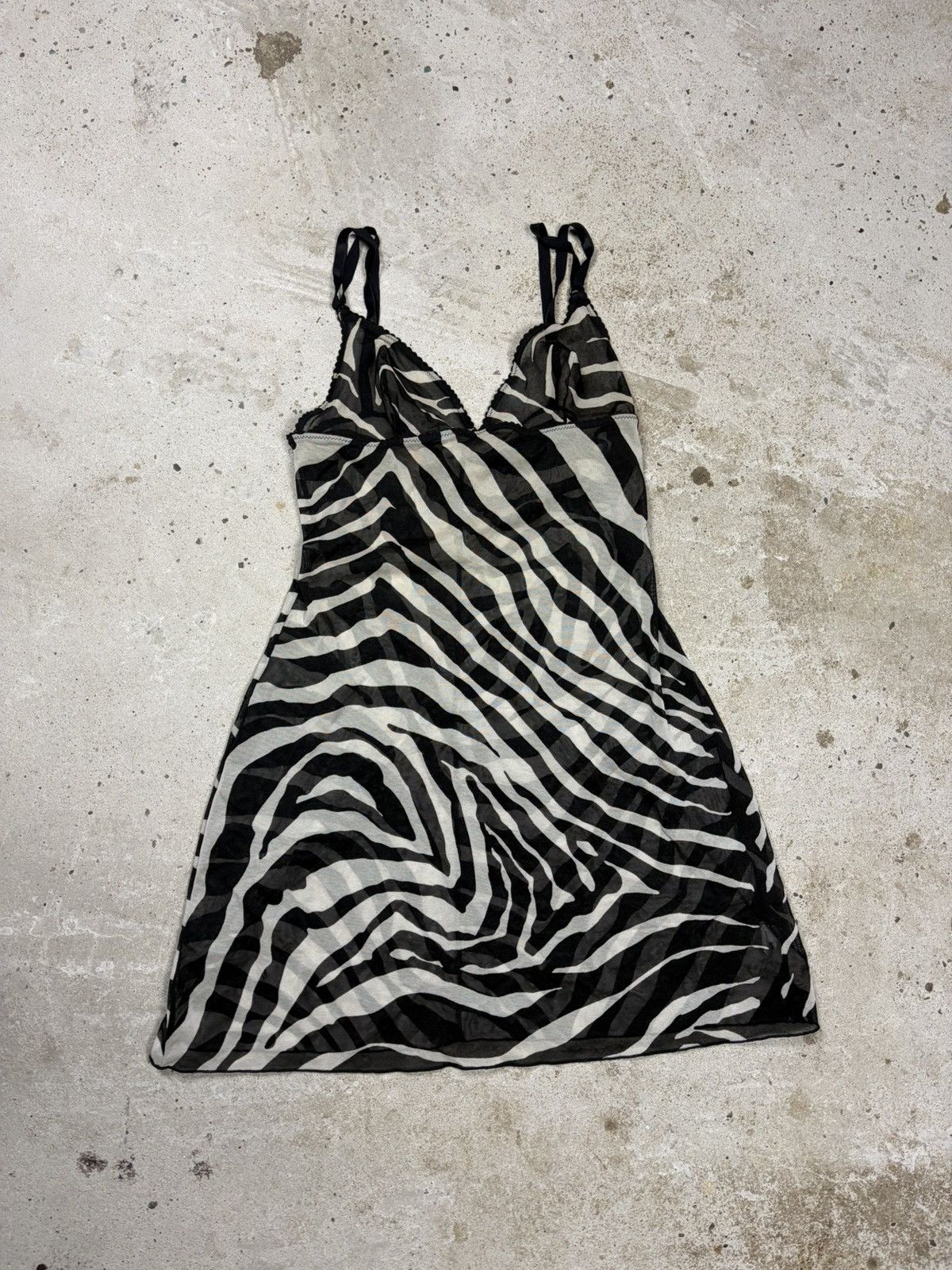 Dolce & Gabbana 2000s Dolce & Gabbana Underwear Mesh Zebra Print Mini Dress Size M / US 6-8 / IT 42-44 - 1 Thumbnail