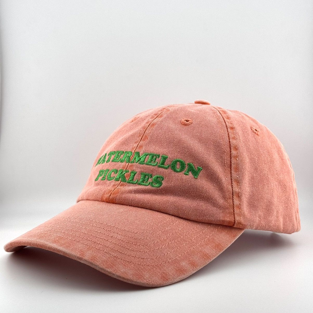 Japanese Brand Positive Messages “Watermelon Pickles” Washed Dad Cap Size ONE SIZE - 4 Thumbnail