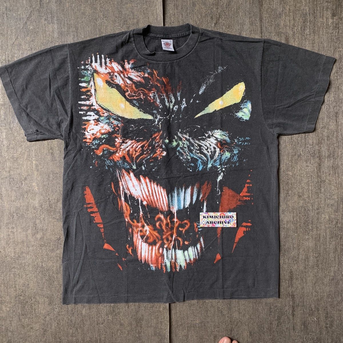 image of Anima x Marvel Comics X Spawn X Comic Tee X Marvel Tshirt X Ltd Botleggg in Faded Black (Size XL)