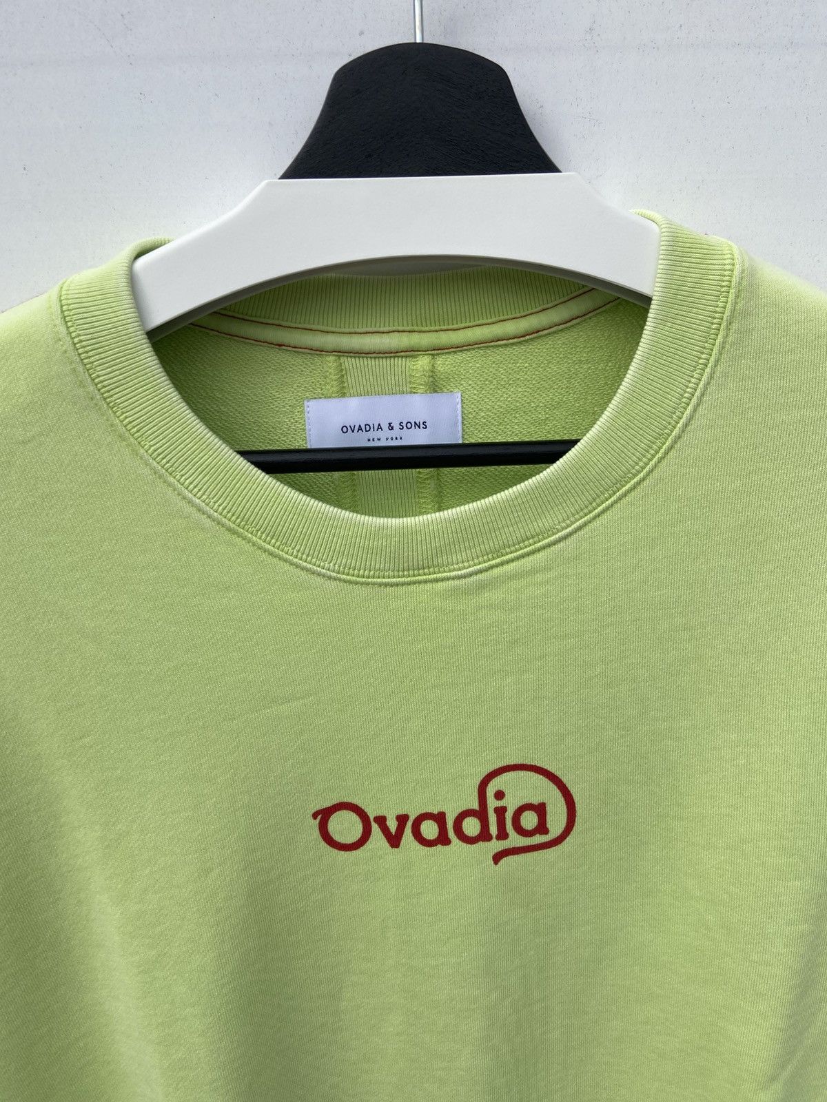 Ovadia & Sons Ovadia & Sons Logo Crewneck Sweatshirt Washed Neon Yellow Size US XL / EU 56 / 4 - 2 Thumbnail