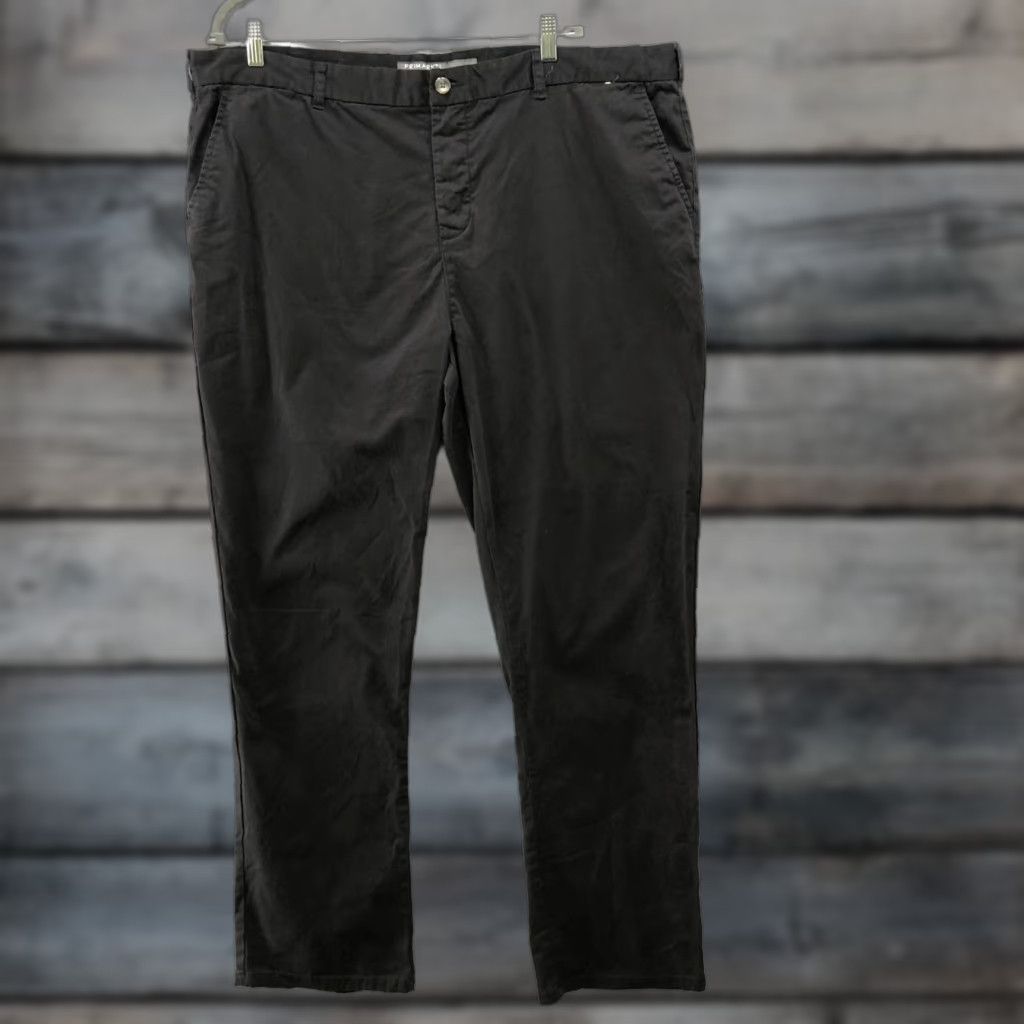 Denim & Co. Denim & Co. Primark Chino Pants Mens 44x32 Black Slim Fit Stretch Button Fly Flat Front Flat Size US 44 / EU 60 - 1 Thumbnail