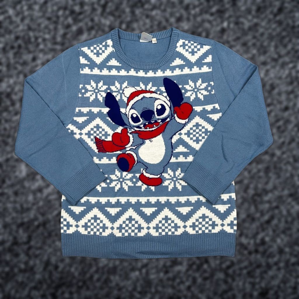 Disney Disney Sweater Womens XL Blue Christmas Fair Isle Stitch Pullover KnIT Crew Neck Casual Holiday Winter Size XL / US 12-14 / IT 48-50 - 1 Thumbnail