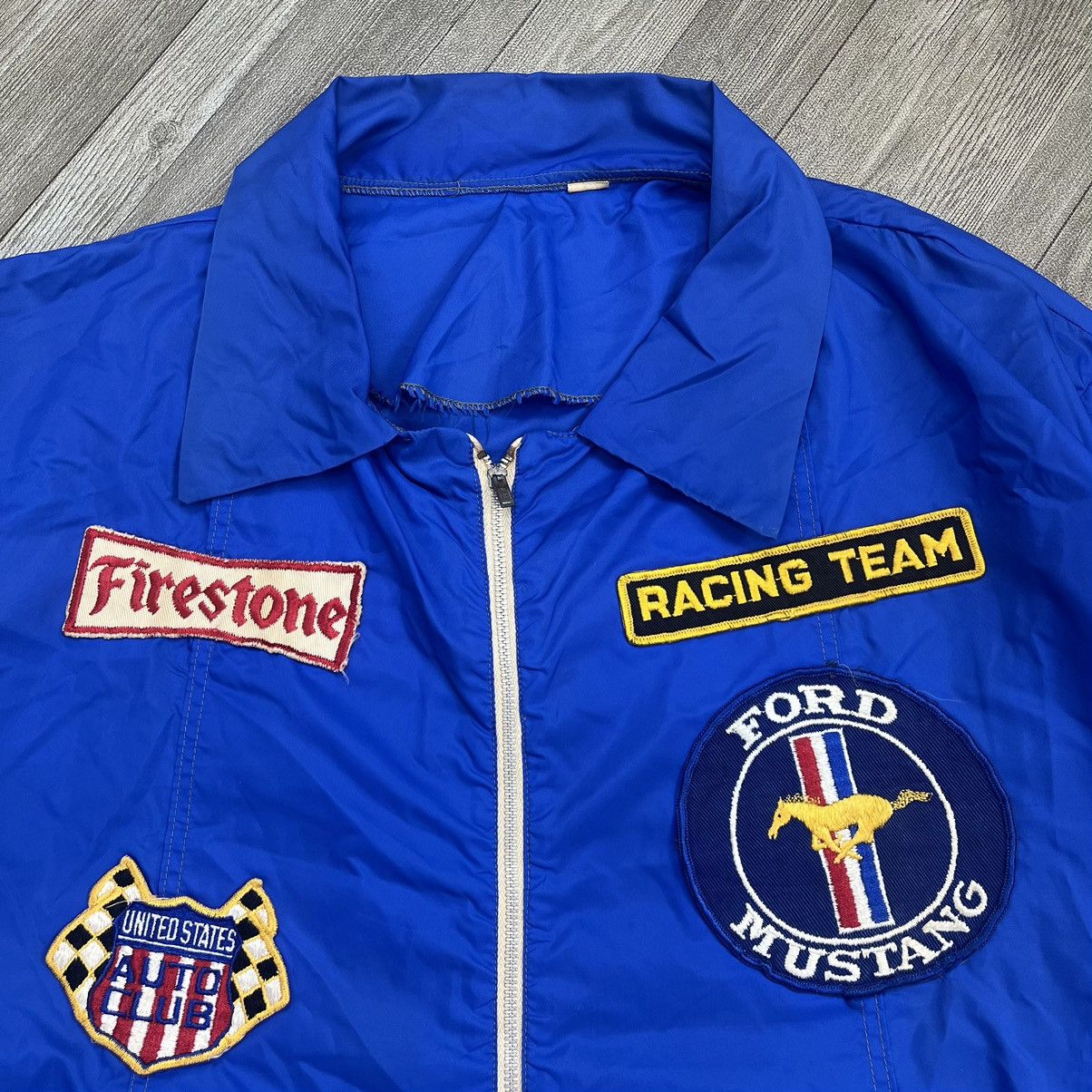 Ford × Sports Specialties Vintage 70s Ford Mustang Patch Light Jacket Size US L / EU 52-54 / 3 - 3 Thumbnail