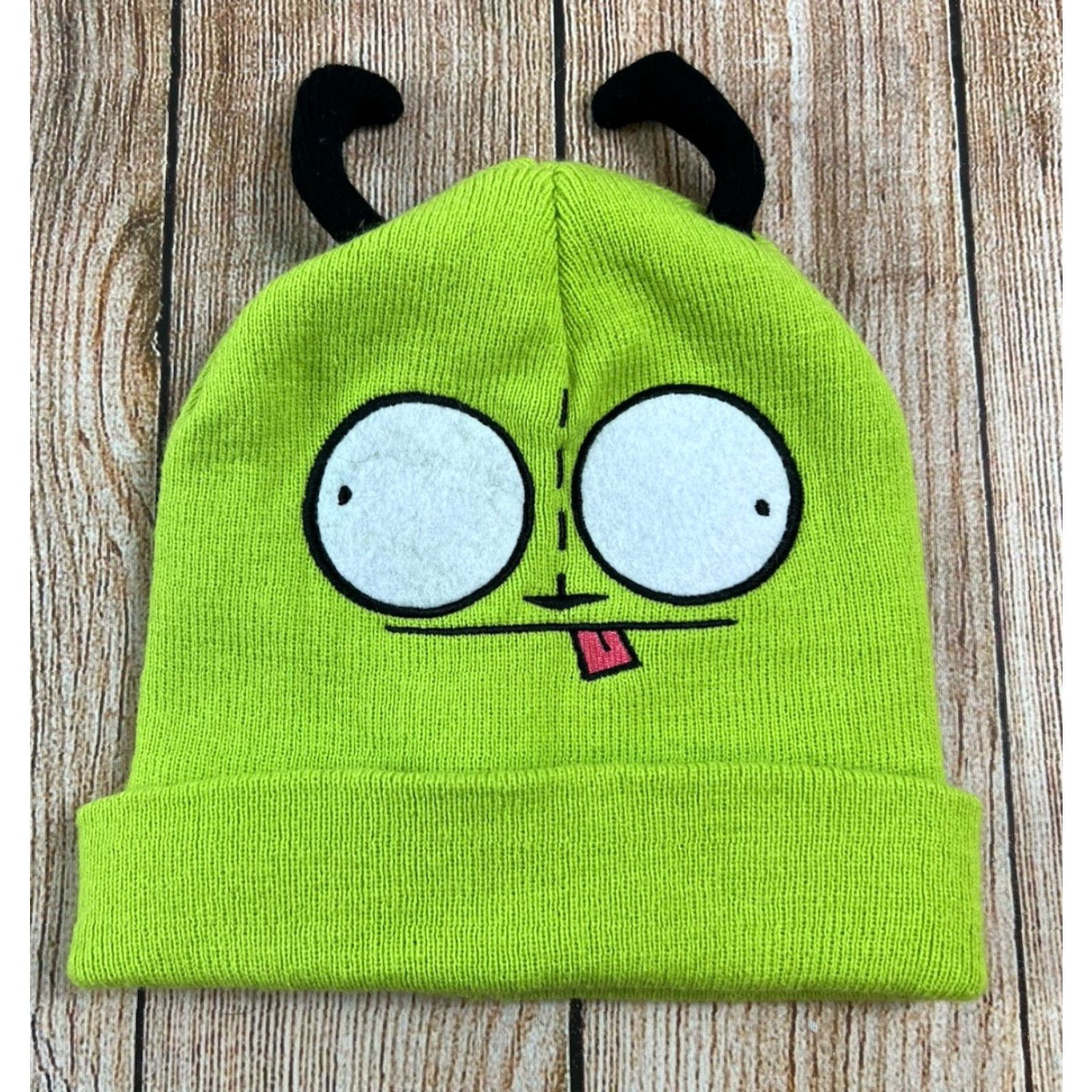 Vintage Winter Knit Green Beanie Hat One Size Nickelodeon Invader Zim User: Winter Knit Green Beanie Hat - Nickelodeon Invader Zim Size ONE SIZE - 2 Thumbnail