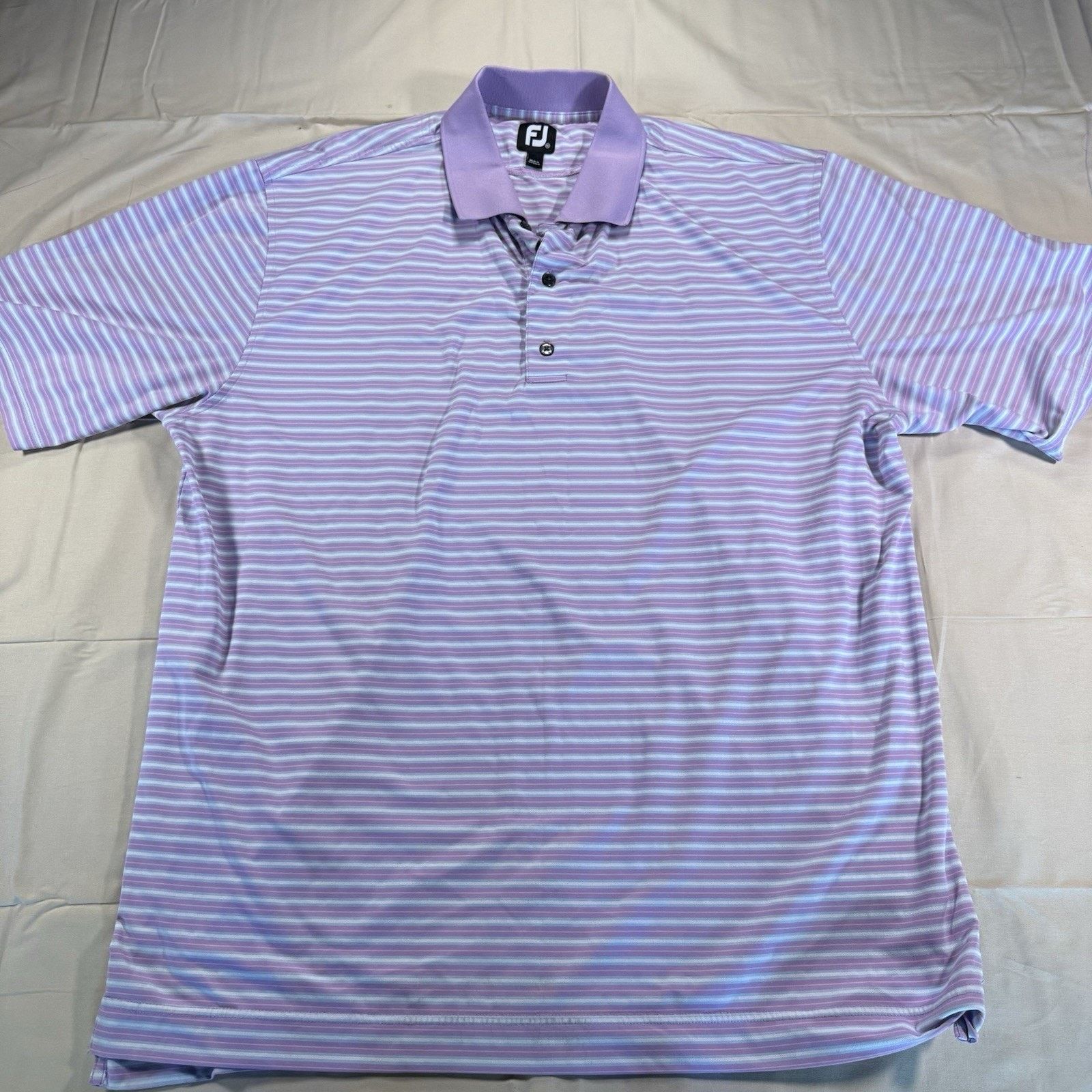 Footjoy FootJoy FJ Polo Short Sleeve Men's Size 2 XL Stripped Pink Size US XL / EU 56 / 4 - 2 Thumbnail