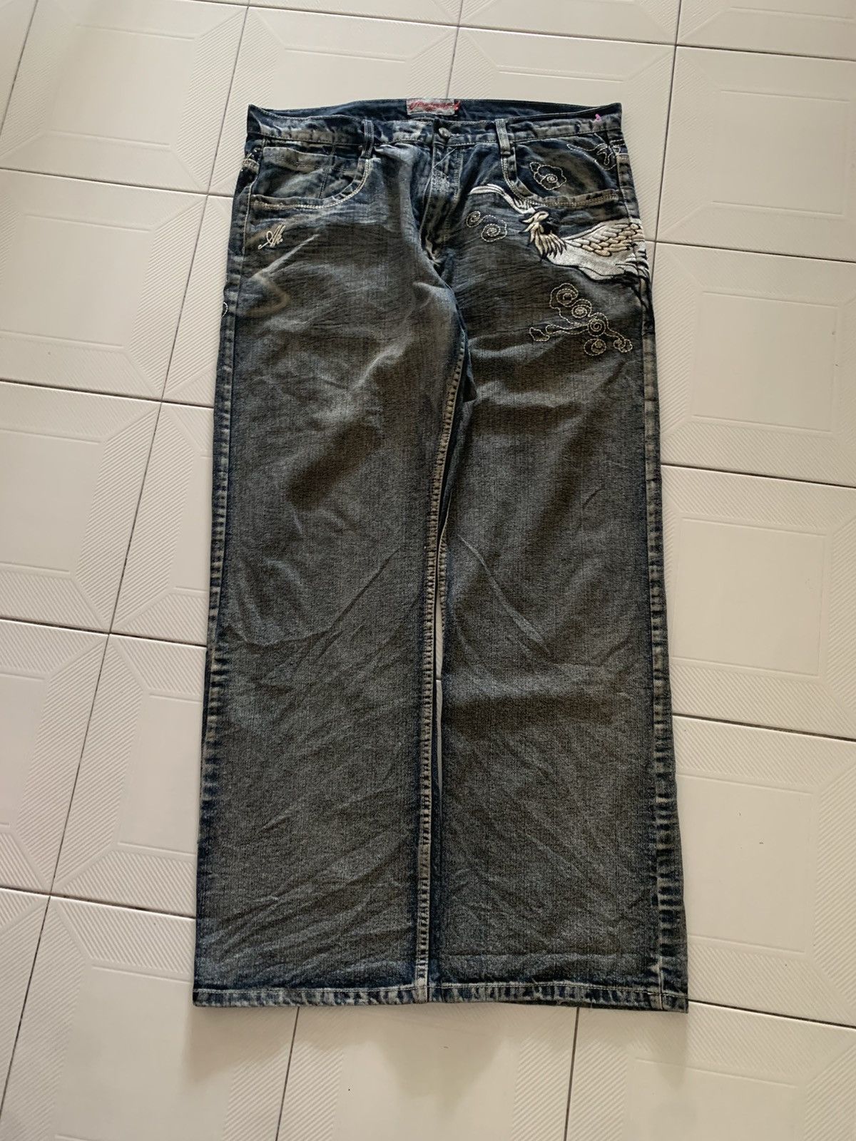 Akademiks Akademiks Emboidered Baggy Jeans VERY RARE Crane design Size US 40 / EU 56 - 1 Thumbnail