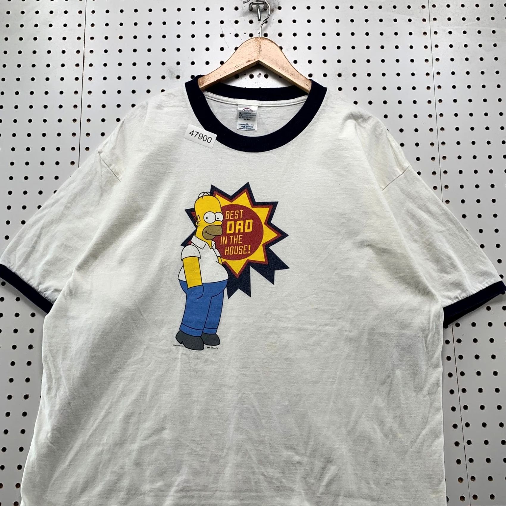 Vintage VINTAGE Homer Simpson Funny Dad T Shirt Mens Large White RInger Best Dad House Size US L / EU 52-54 / 3 - 4 Thumbnail