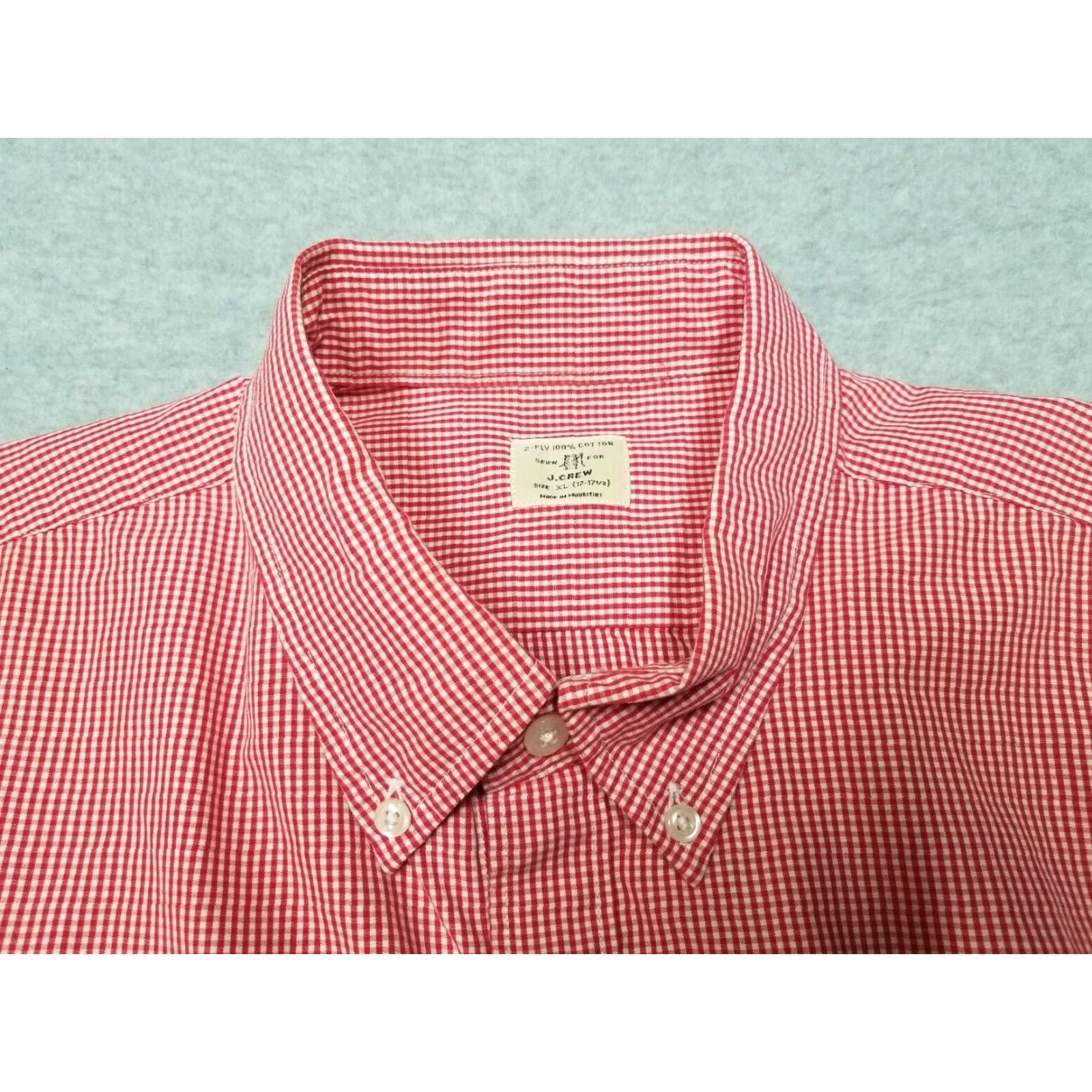 J.Crew J.CREW Shirt Mens XL Red Check 100% Cotton Button-Down Casual Long Sleeve N/A Size US XL / EU 56 / 4 - 5 Thumbnail