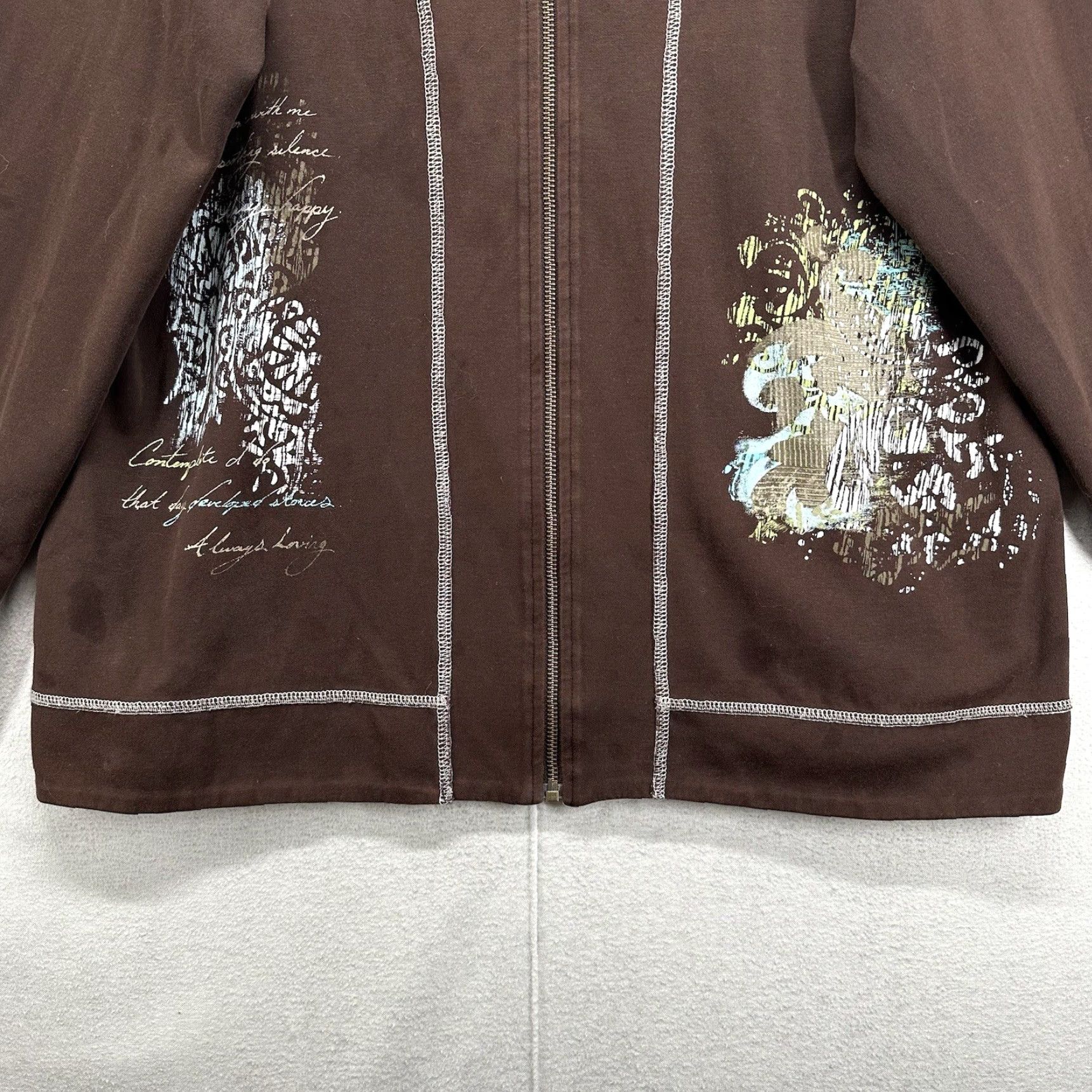 Vintage Chico's Zenergy Women's Jacket Size XL Brown Geometric Full Zip Casual 90s Size XL / US 12-14 / IT 48-50 - 4 Thumbnail