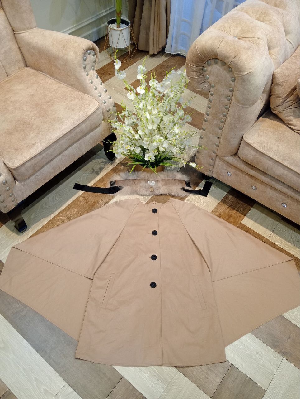 Lanvin LANVIN EN BLEU CASHMERE FLEECE CAPE PONCHO COAT Size XS / US 0-2 / IT 36-38 - 7 Thumbnail