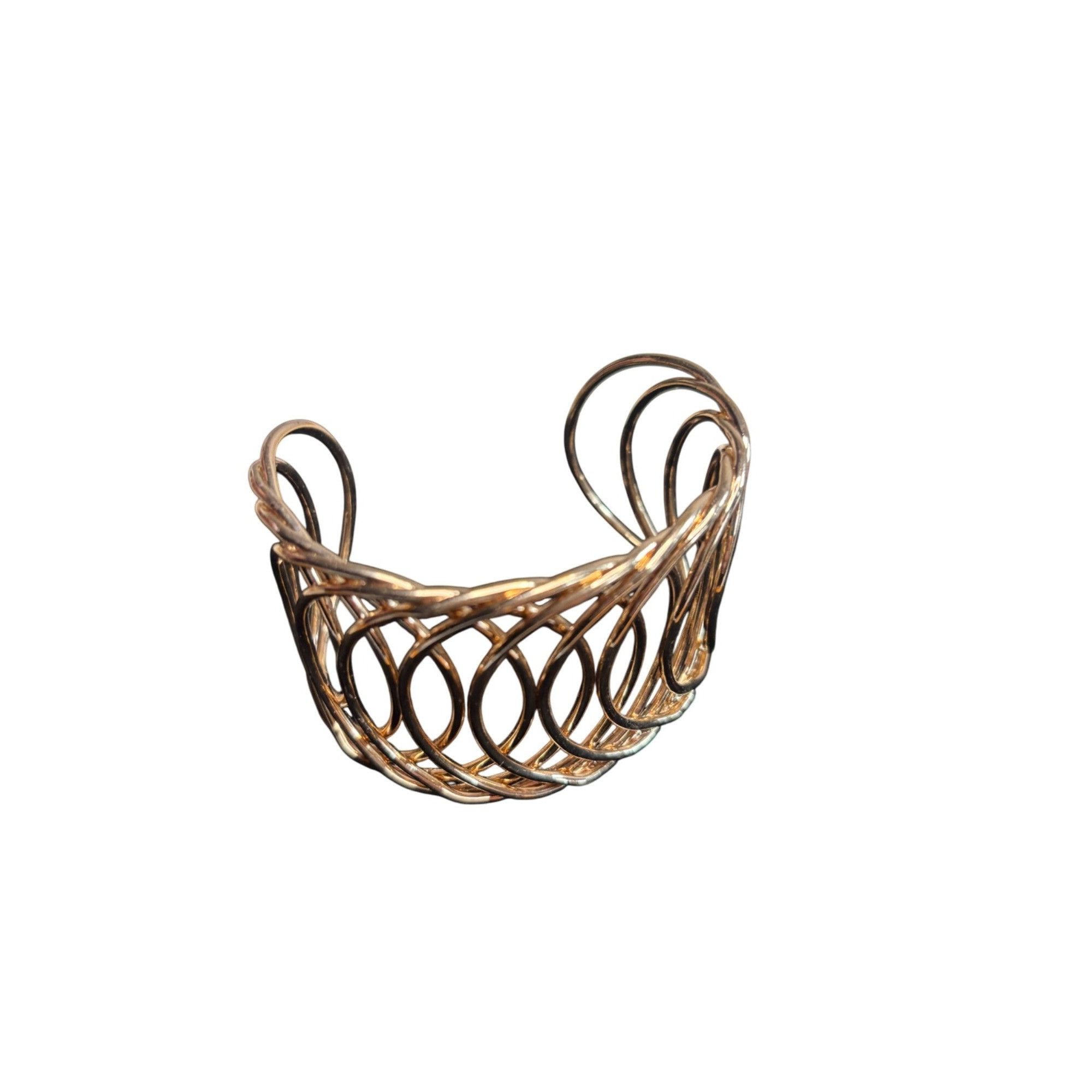 Other Vintage Gold-Toned Openwork Cuff Bracelet With Twisted Wire Size ONE SIZE - 1 Thumbnail