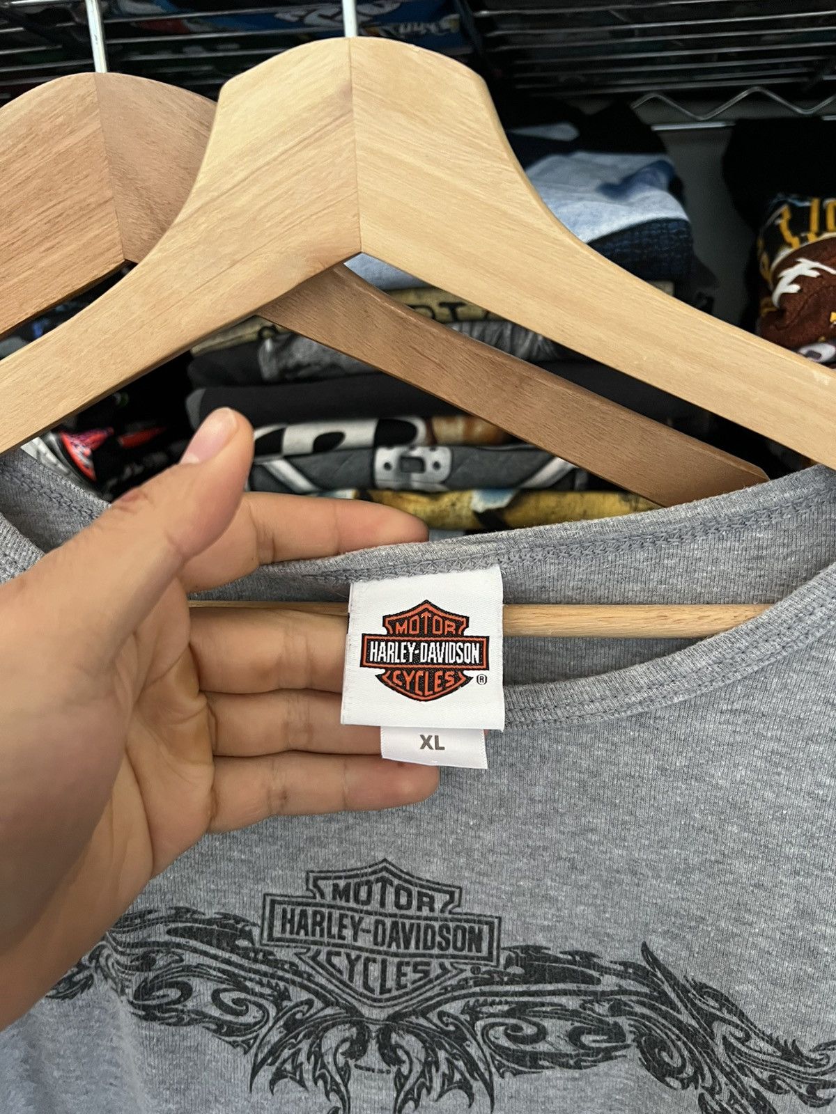 Harley Davidson 2000s H-D Starved Rock Ottawa Tee Flaming Sleeves Printed Size XL / US 12-14 / IT 48-50 - 4 Thumbnail