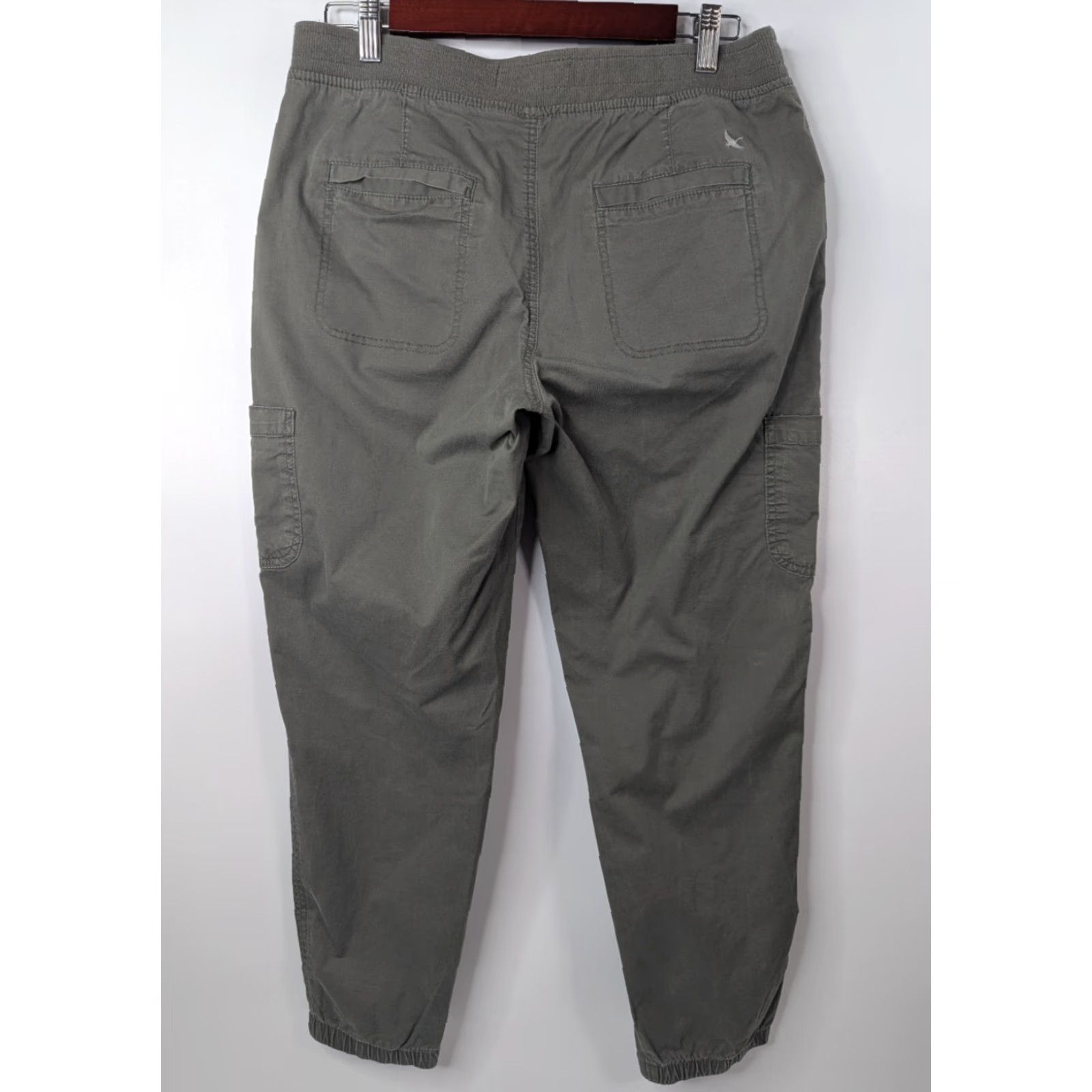 Eddie Bauer VINTAGE? (No) Eddie Bauer Laid Back Twill Jogger Womens Sz 8 Army Green Elastic Waist Pull On Size 30" / US 8 / IT 44 - 3 Thumbnail