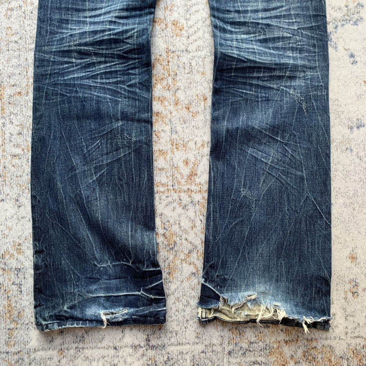 Japanese Brand Japanese Brand Semantic Studded Punk Blue Wash Flared Jeans Size US 34 / EU 50 - 8 Thumbnail