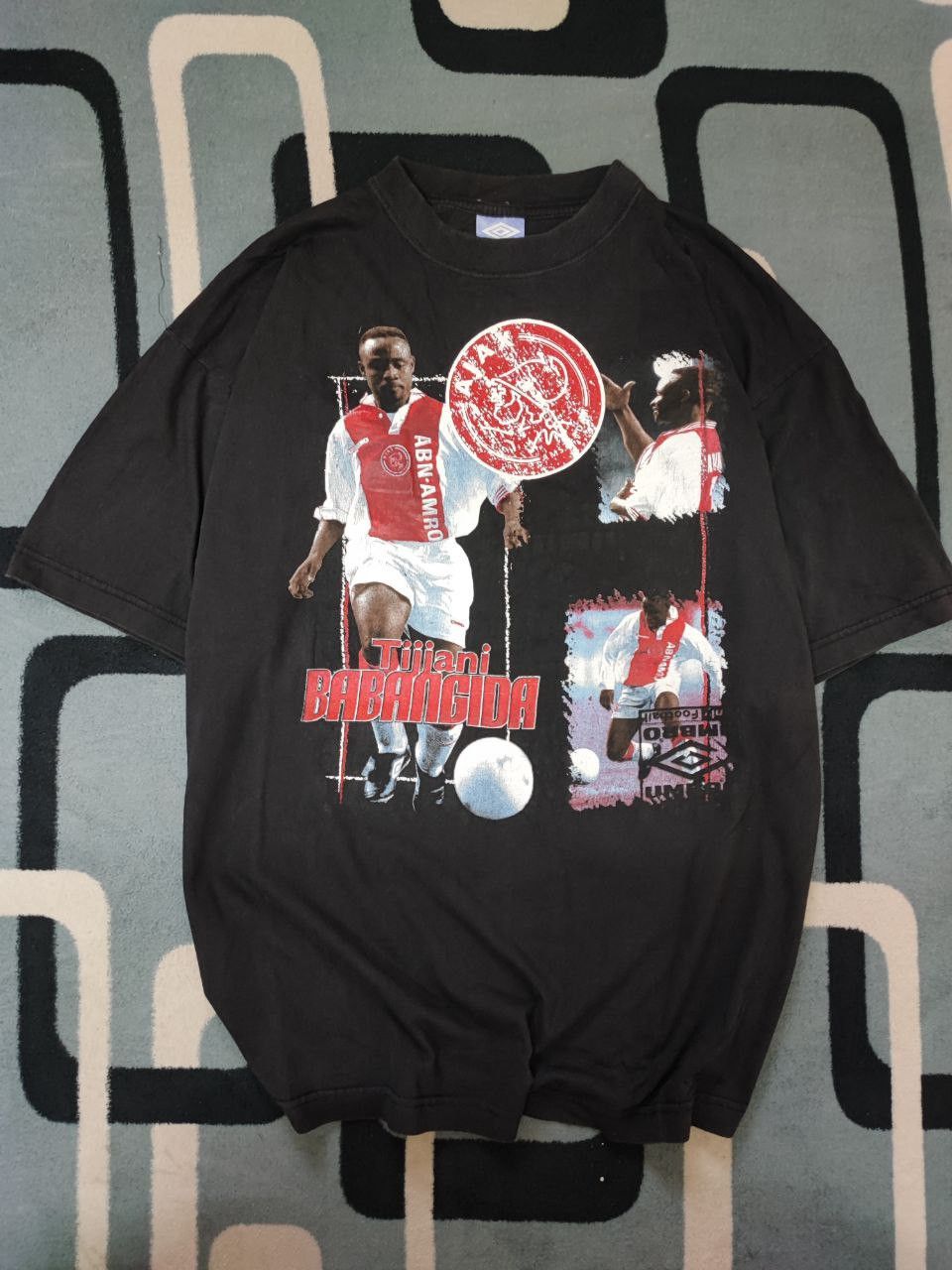 image of Salem Very Vintage Very Vintage Umbro Ajax Tijjani Babangida Tshirt in Black, Men's (Size XL)