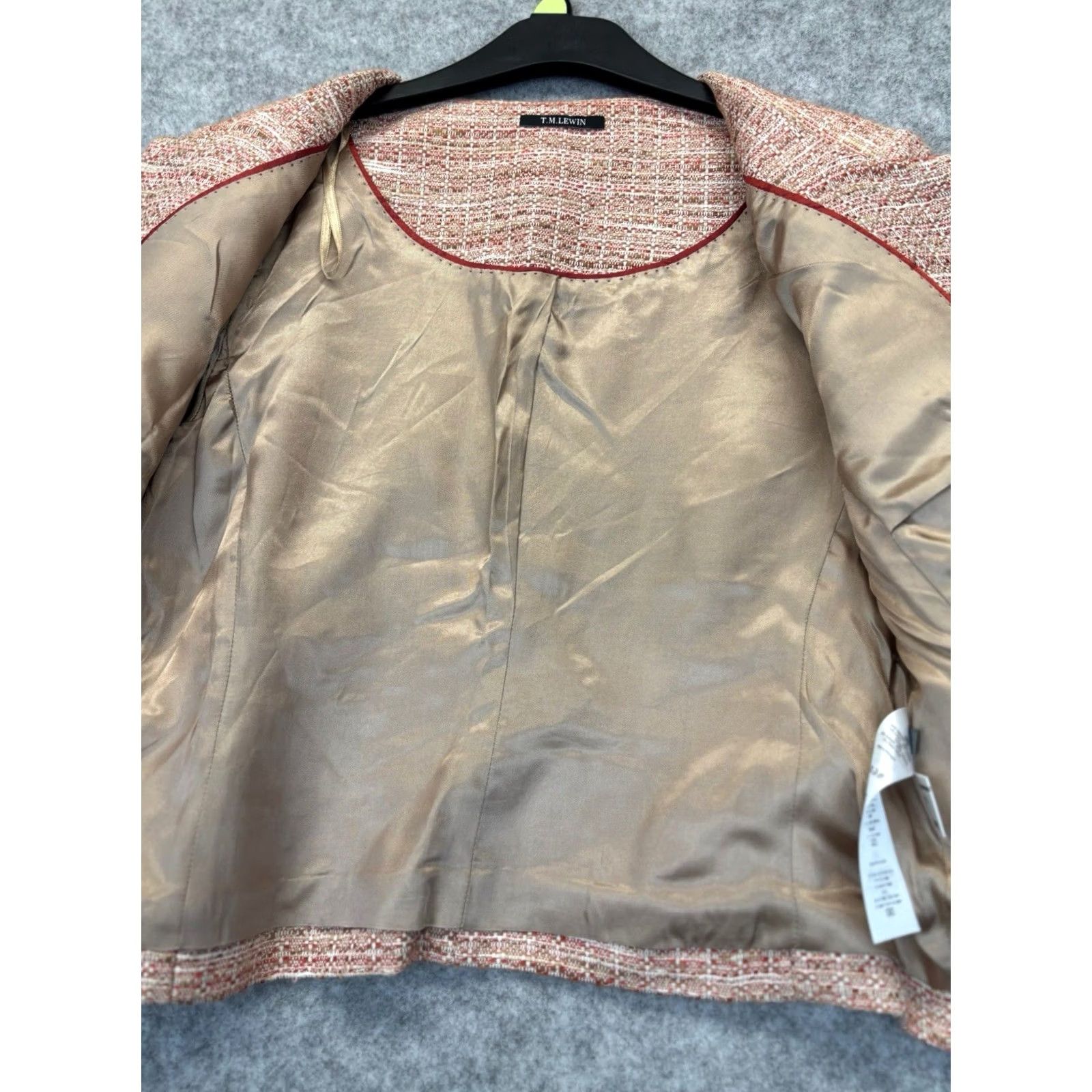 Vintage TM Lewin Crop Jacket Bailey Zip Front Size UK 12 Womens Multi Vgc Smart Casual Size XL / US 12-14 / IT 48-50 - 7 Thumbnail