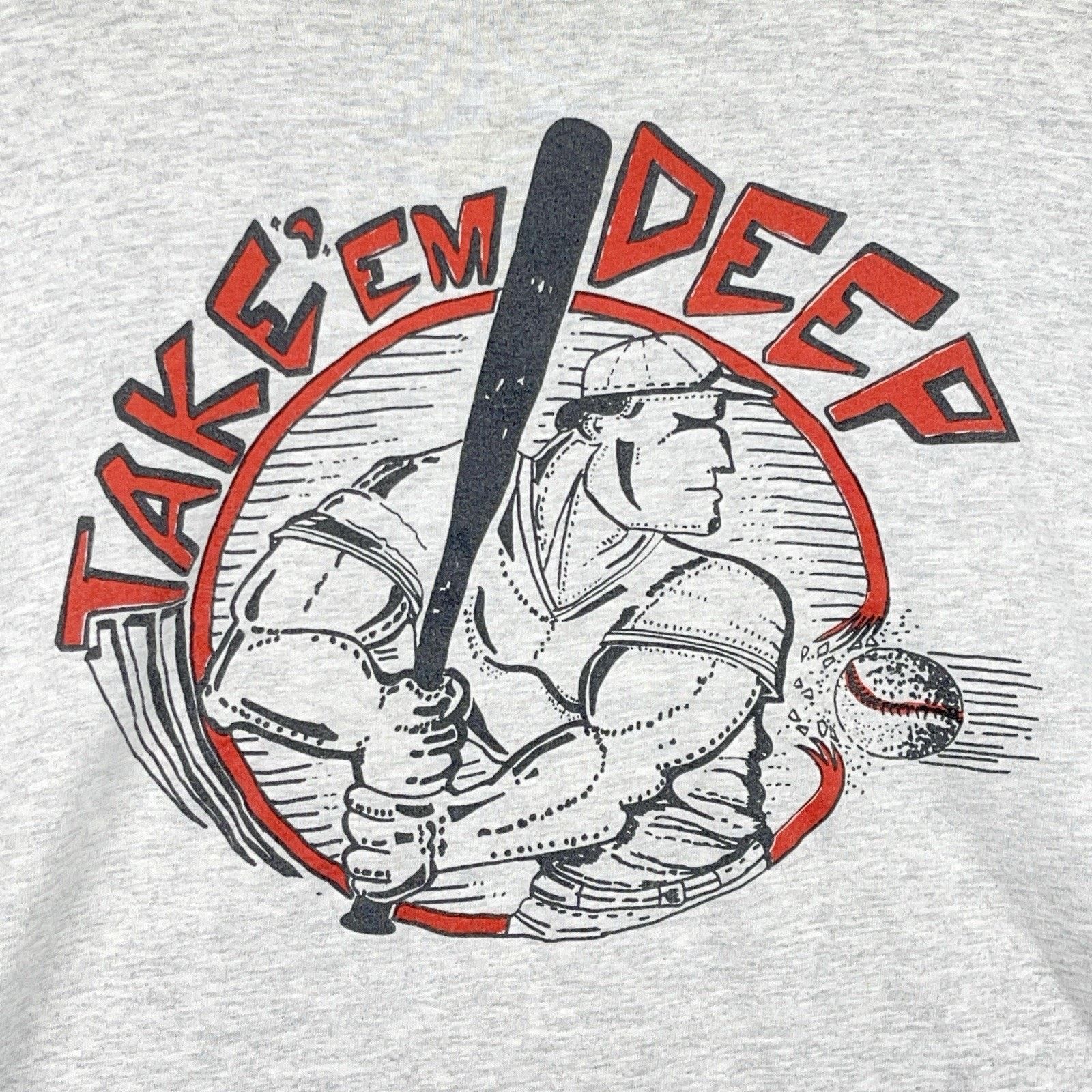 Hanes 90s Hanes Heavyweight T Shirt XXL Take Em Deep Baseball Size US XXL / EU 58 / 5 - 2 Thumbnail