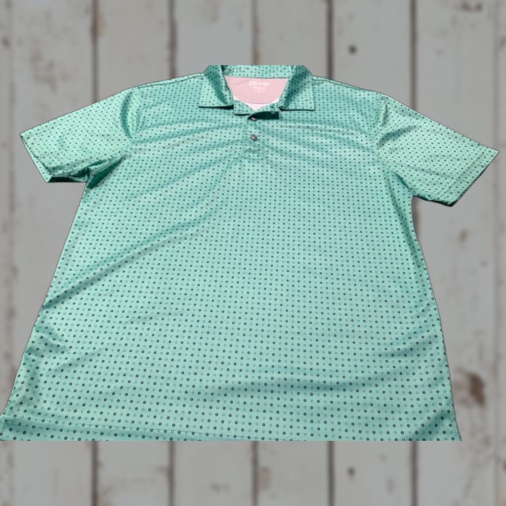 Vintage Etonic Golf Theme Performance Model Etonic Polo Shirt | Green Polyester Spandex Logo Collared Short Sleeve Regular Fit Men Polo Shirt Golf Size US M / EU 48-50 / 2 - 1 Thumbnail