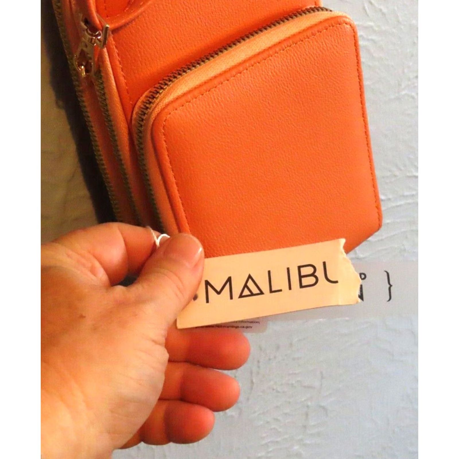 Vintage Malibu Skye Brianna Triple Zipper Crossbody Vegan Peach Light Tan Women Crossbody Bag Size ONE SIZE - 6 Thumbnail