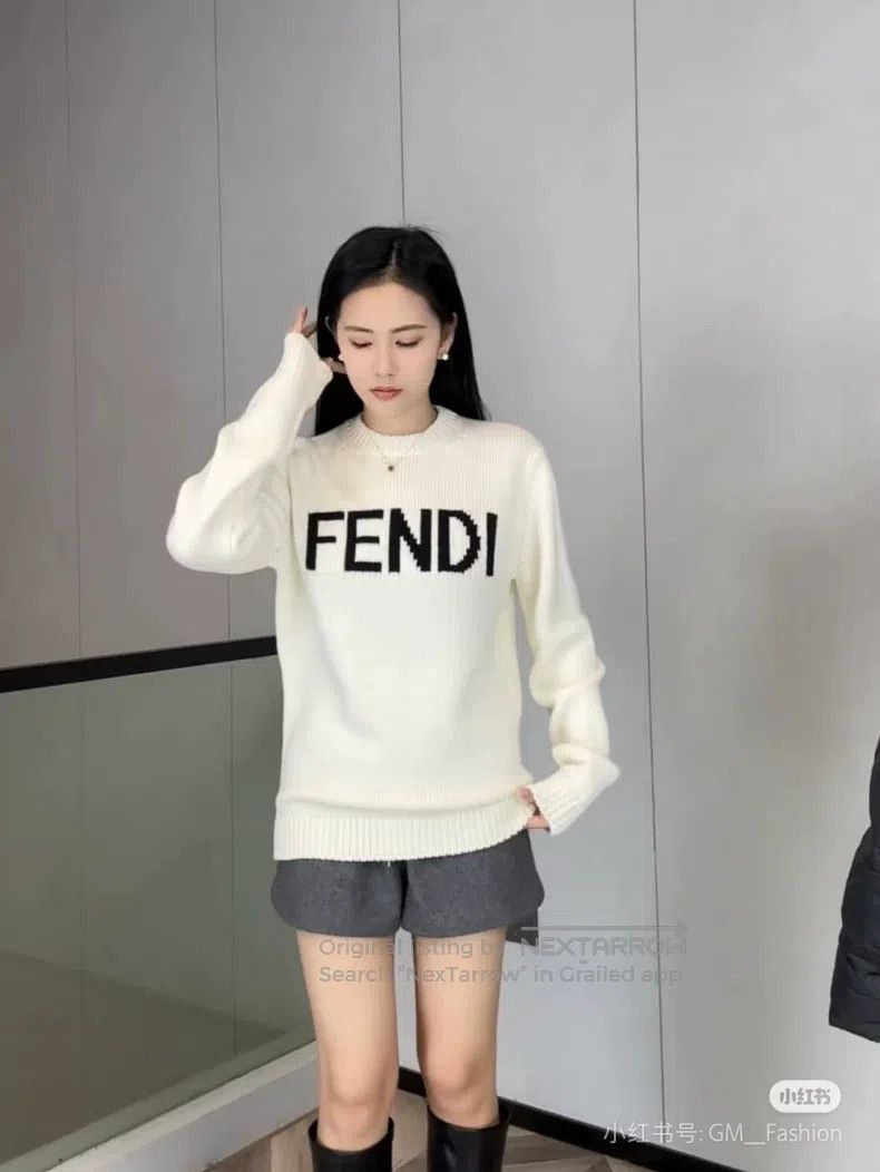 Fendi Fendi White Letter Sweater Size US M / EU 48-50 / 2 - 8 Thumbnail