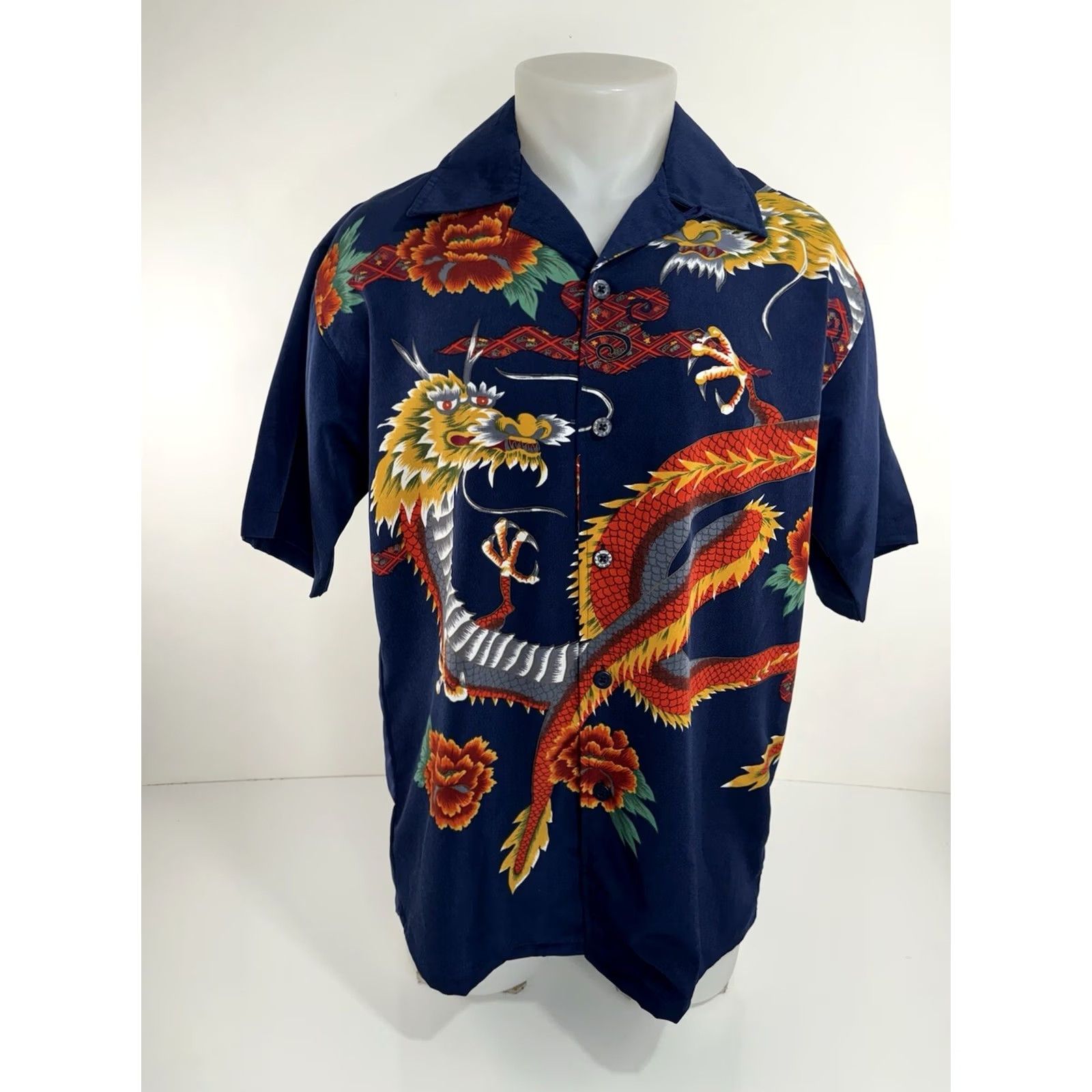 Vintage Dragonfly Dragonfly - Asian Dragons Mens M Shirt - EXCELLENT Shirt Mens M Blue 90s Event - A1 Size US M / EU 48-50 / 2 - 2 Thumbnail