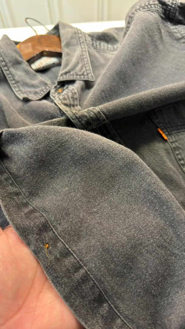 Levi's Vintage Clothing VTG 90s Levi’s Orange Tab Denim Shirt | Faded Charcoal Size US L / EU 52-54 / 3 - 7 Thumbnail