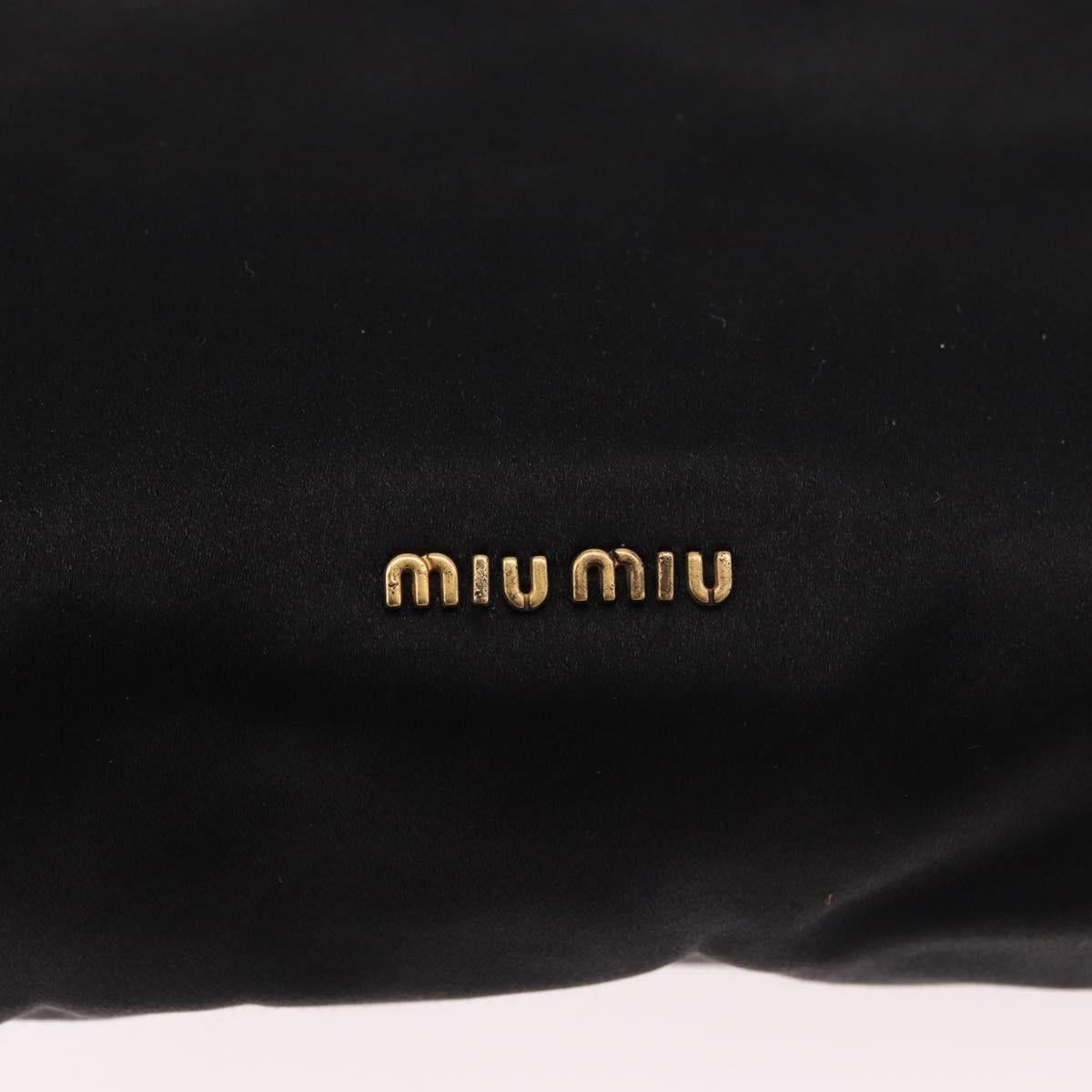 Miu Miu Miu Miu Hand Bag Satin Black Gold Auth 187043A - Jerrillo Size ONE SIZE - 18 Thumbnail