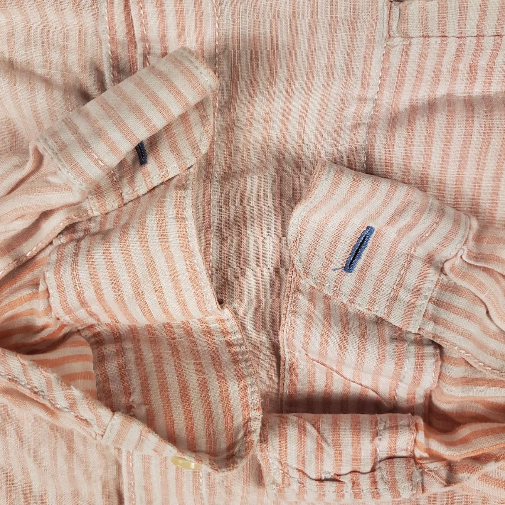 Tommy Bahama VINTAGE Tommy Bahama Shirt Men 2XL Orange Striped Linen Button-Up Long Sleeve Casual Classic 90s Mens Size US XXL / EU 58 / 5 - 6 Thumbnail