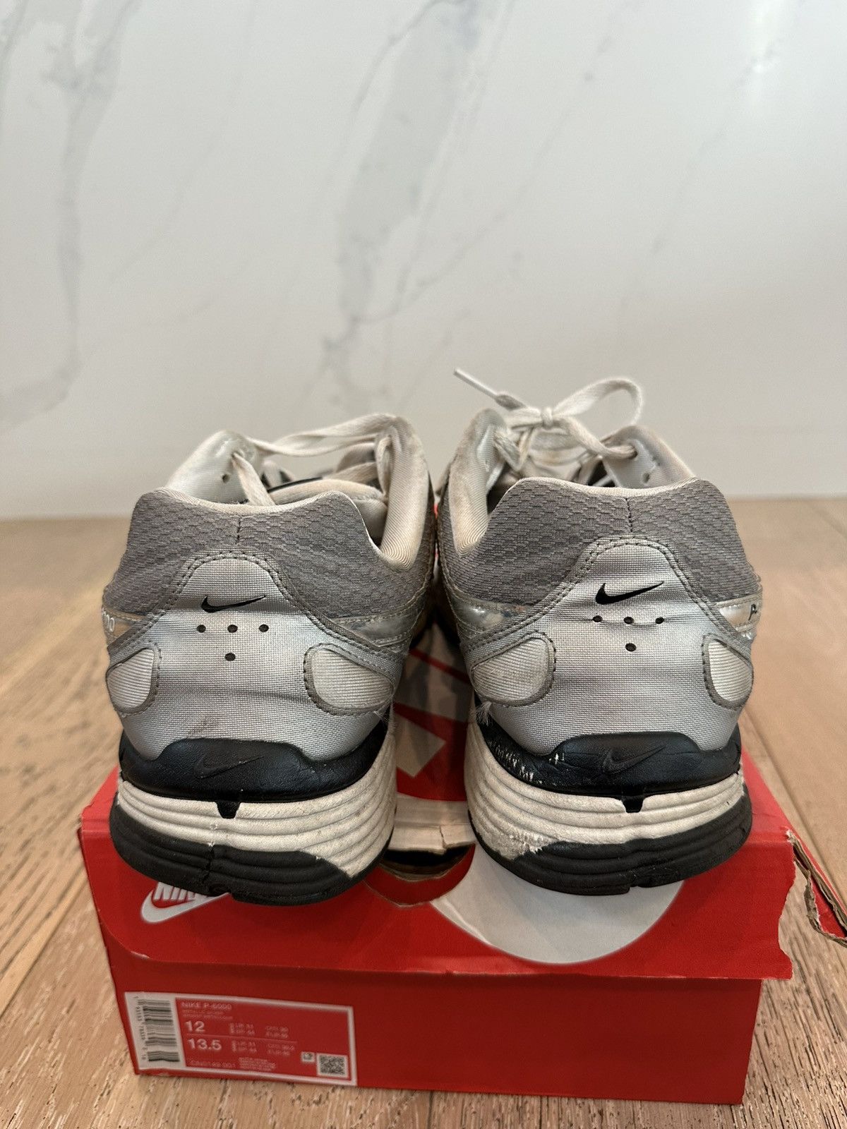 Nike Nike P-6000 Metallic Silver Size US 12 / EU 45 - 3 Thumbnail