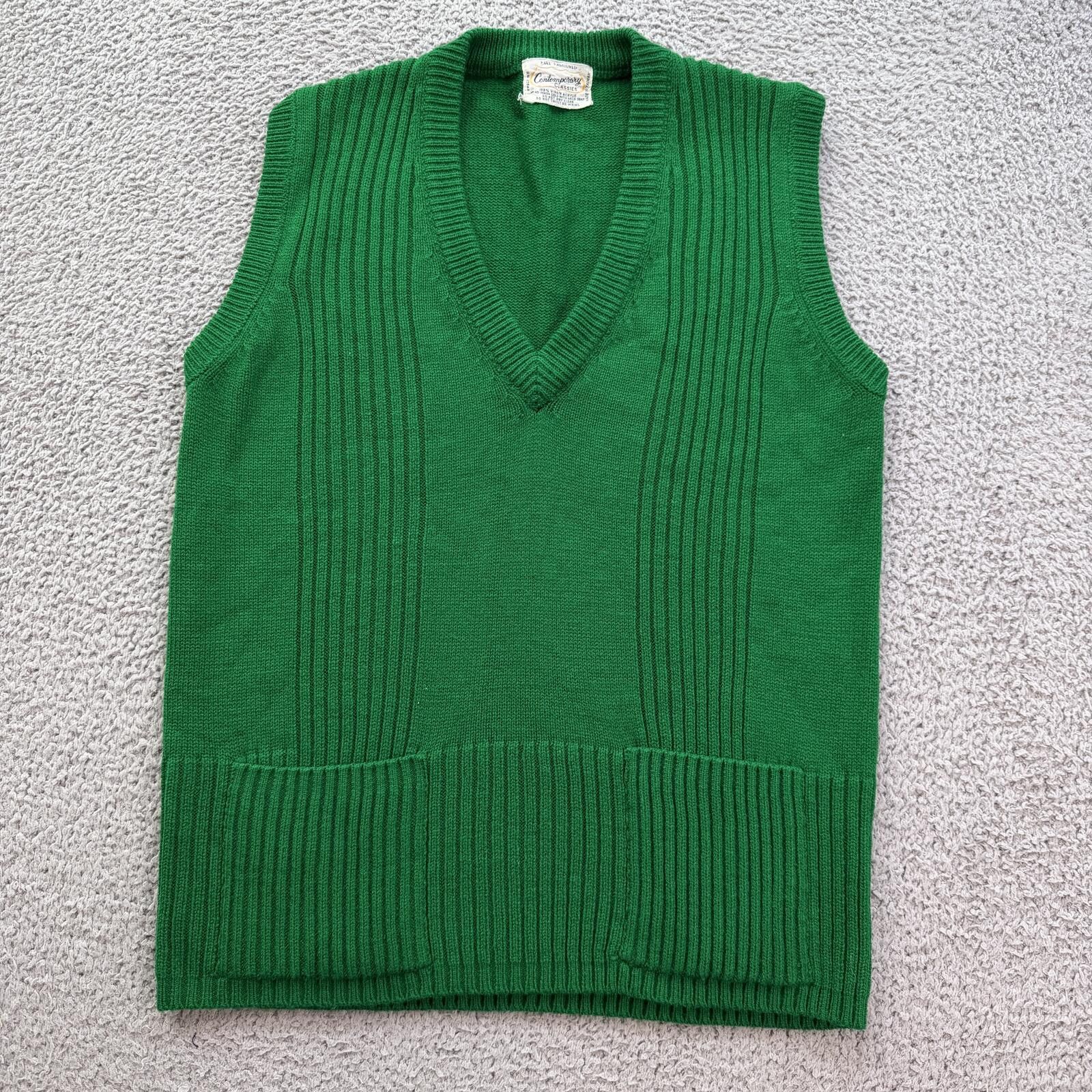 Other Vintage Emerald Green Sweater Vest Womens Grandpa Core M Size M / US 6-8 / IT 42-44 - 1 Thumbnail