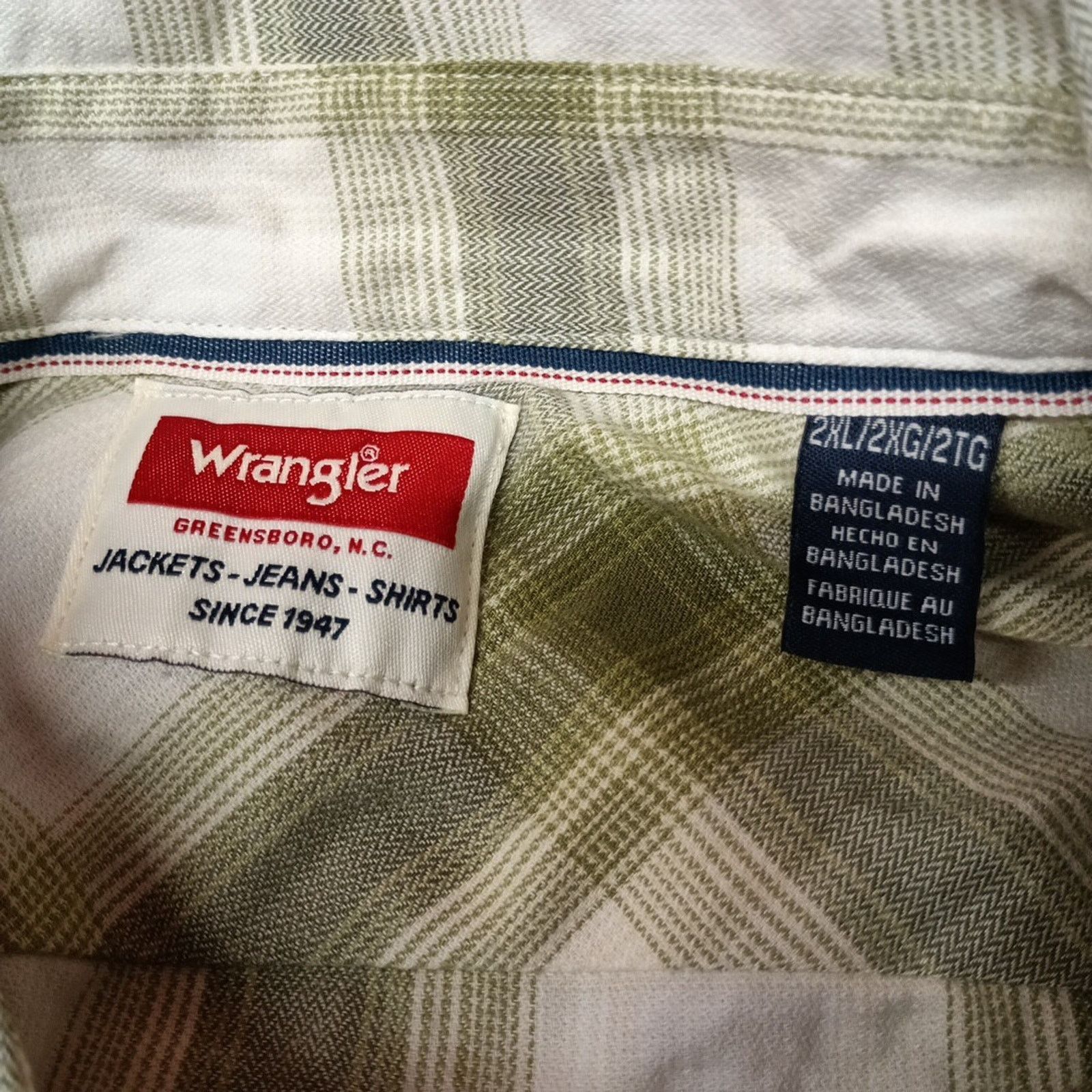 Wrangler Wrangler Cowboy Wash Twill Shirt Men's 2XL Loden Green Plaid Size US XXL / EU 58 / 5 - 4 Thumbnail