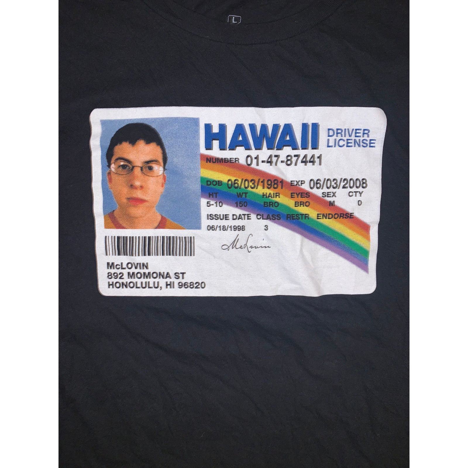 Other Superbad McLovin License T Shirt Black Large Ripple Junction Size US L / EU 52-54 / 3 - 1 Thumbnail