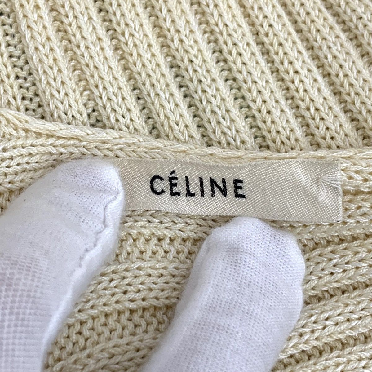 Celine Celine Pale Yellow V-neck Long Sleeve Knit Dress K26WX Size M / US 6-8 / IT 42-44 - 6 Thumbnail