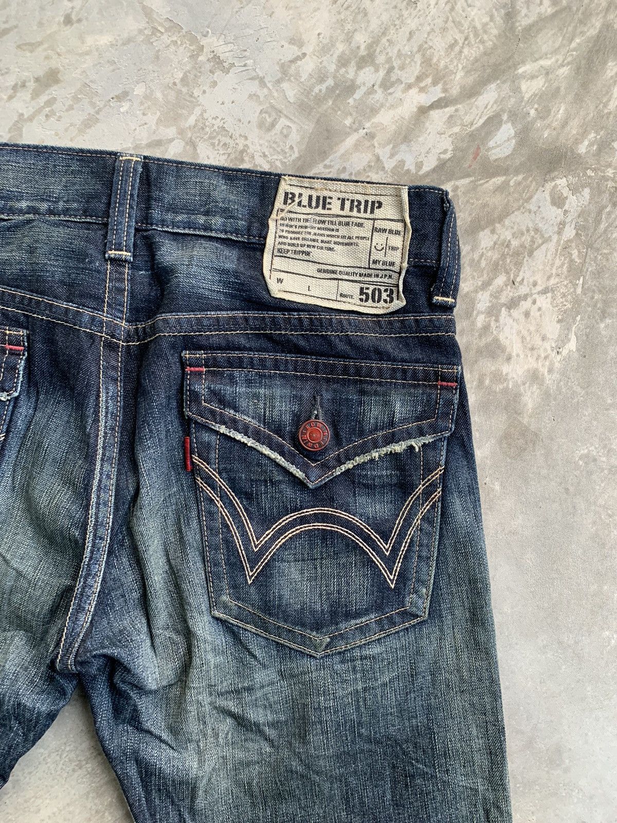 Edwin × Japanese Brand × Vintage Edwin Denim Blue Trip 503 Vintage Size US 34 / EU 50 - 14 Thumbnail